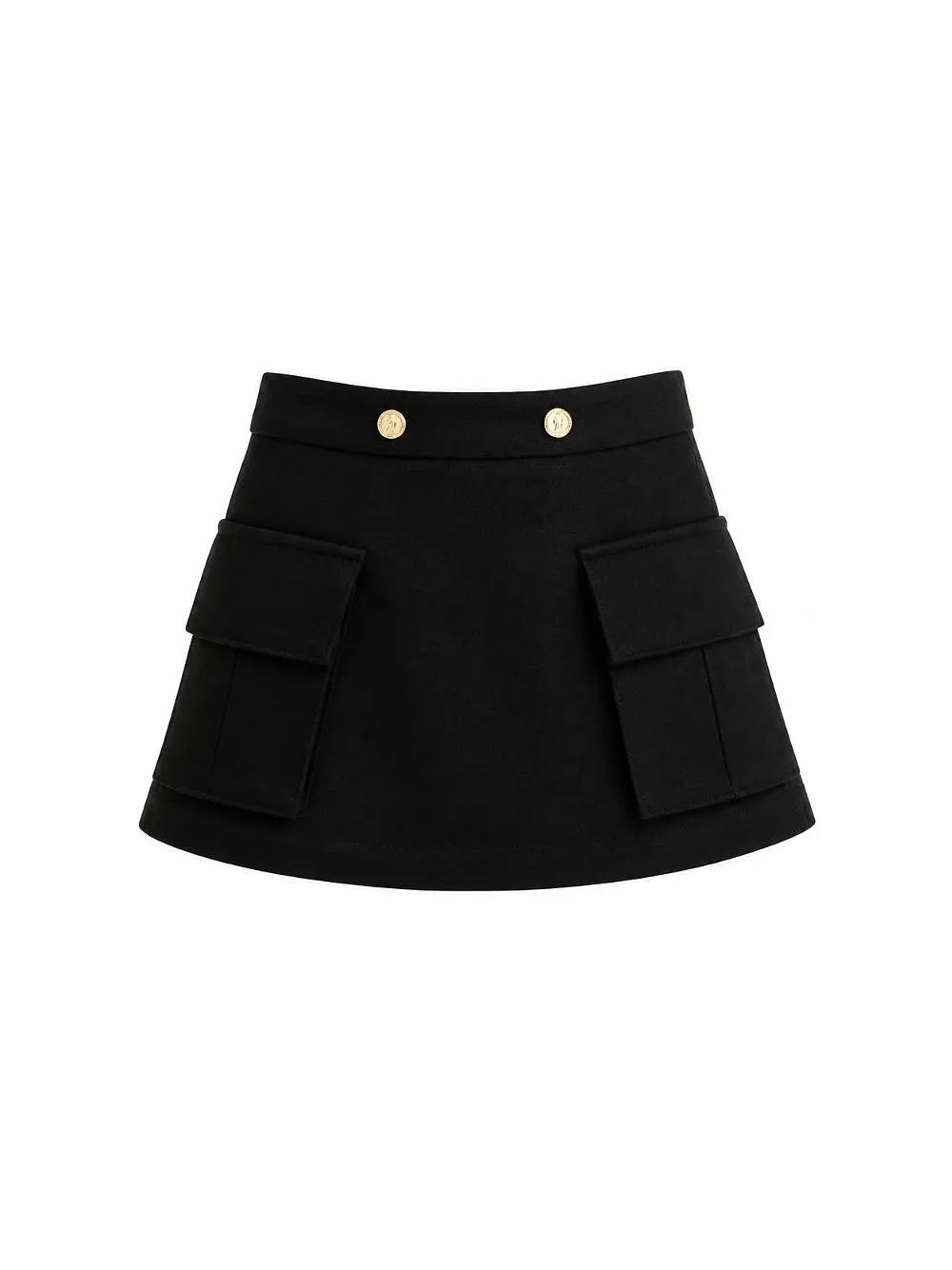 Balmain Kids Button Detailed Straight Hem Skirt