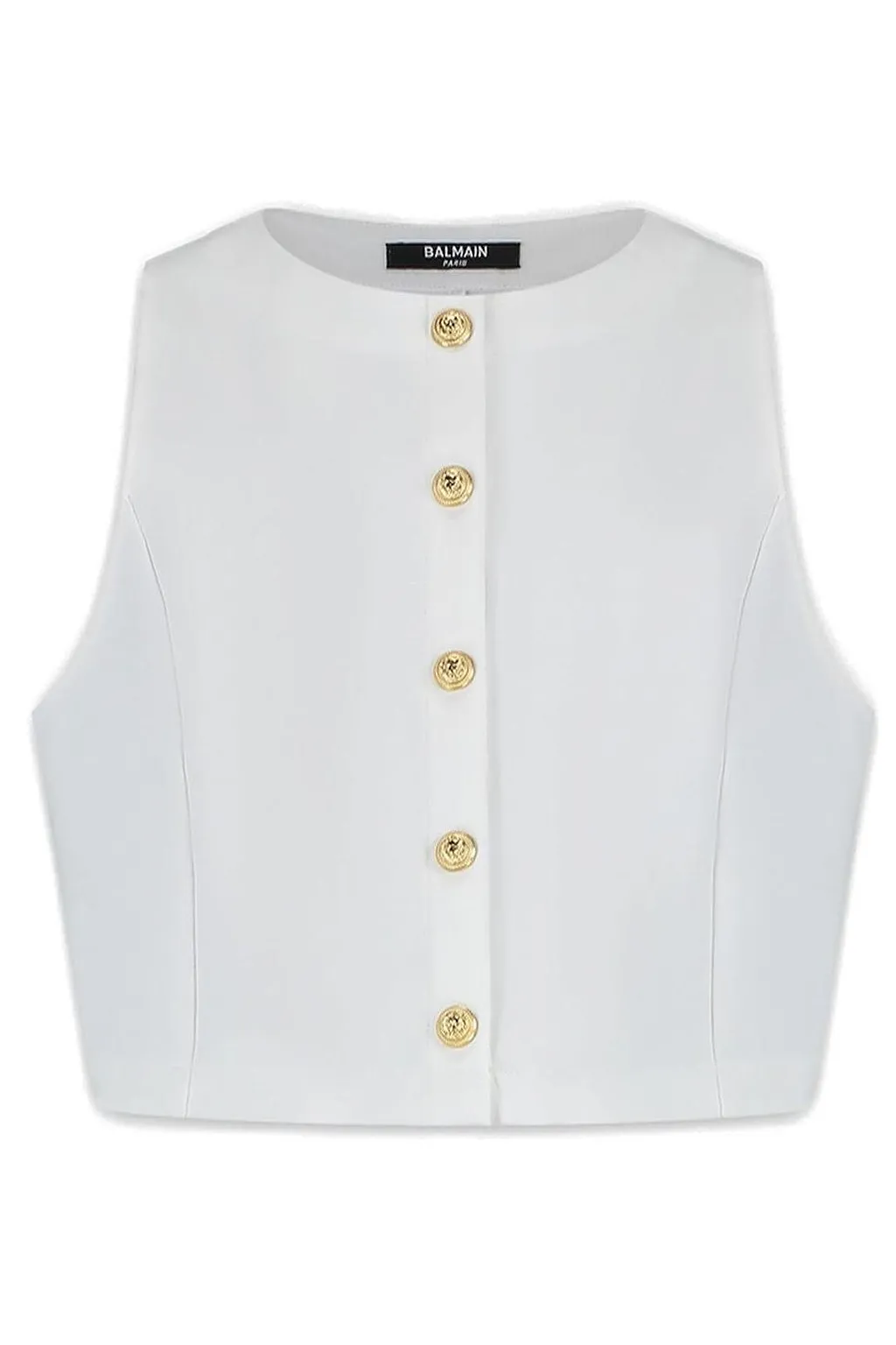 Balmain Kids Button-Embellished Crewneck Top