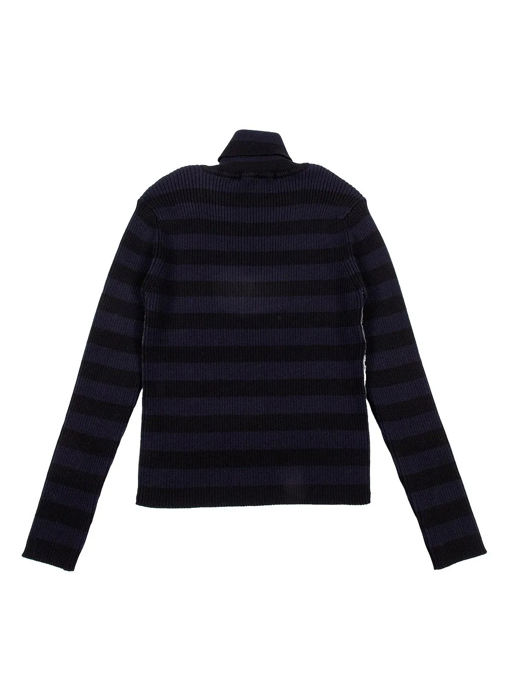 Balmain Kids Button-Detailed Striped Turtleneck Jumper