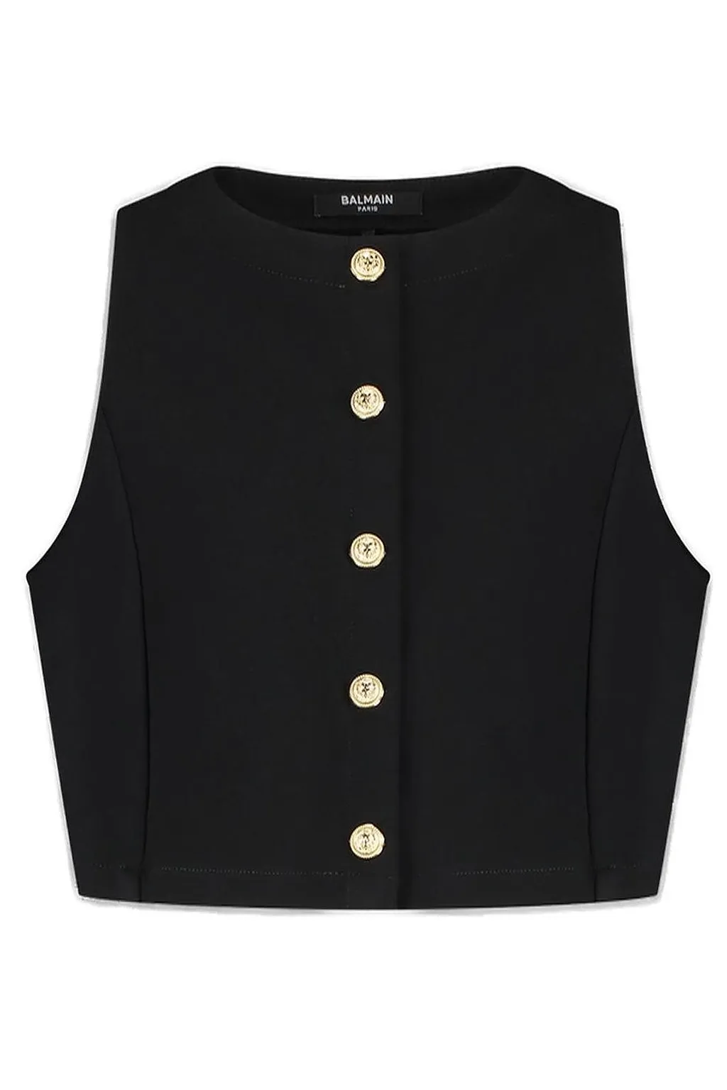 Balmain Kids Button-Embellished Crewneck Top