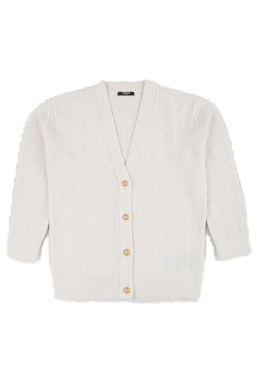 Balmain Kids Button-Up V-Neck Cardigan