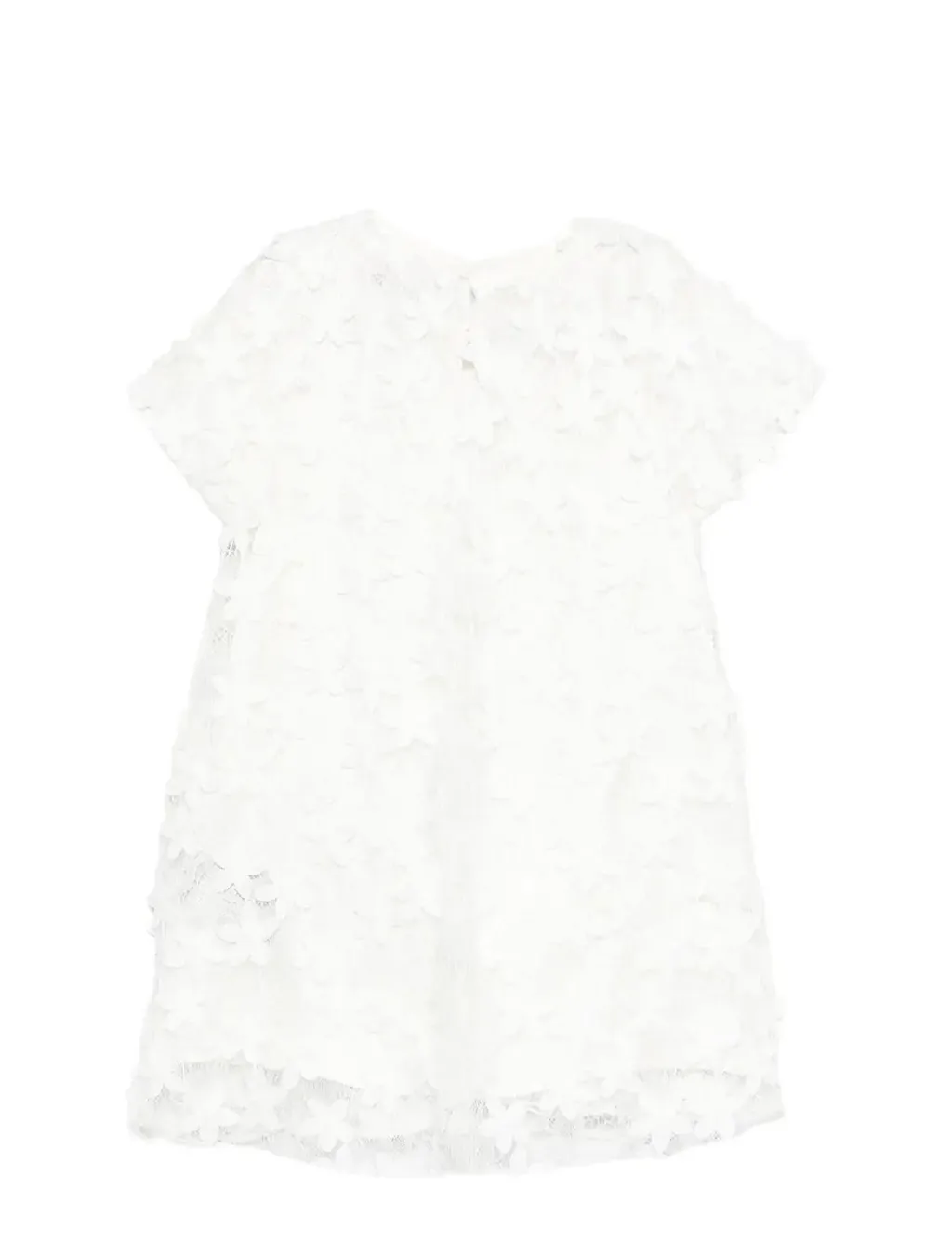 Balmain Kids Floral-Laced Crewneck Dress