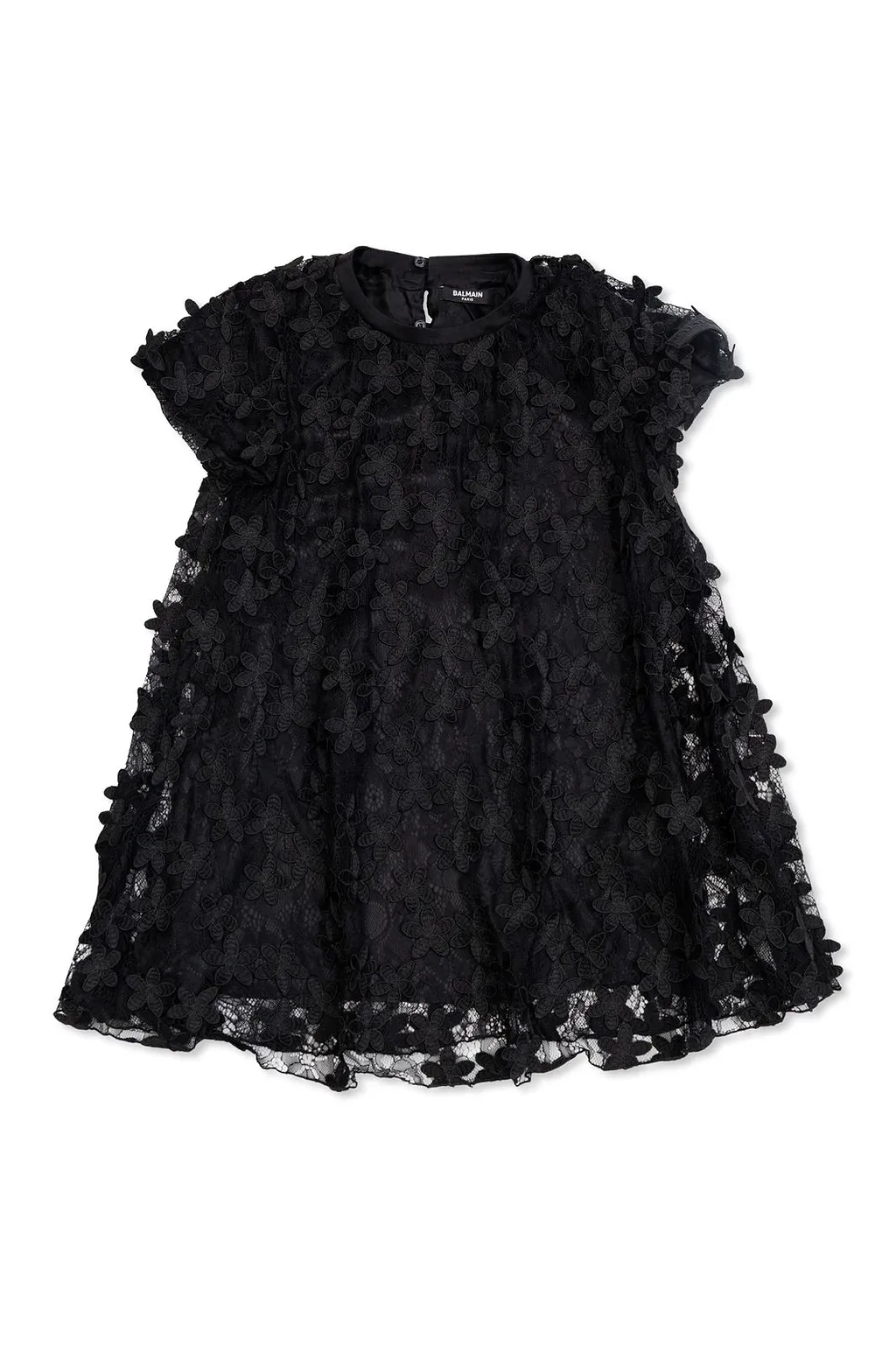 Balmain Kids Floral-Laced Crewneck Dress