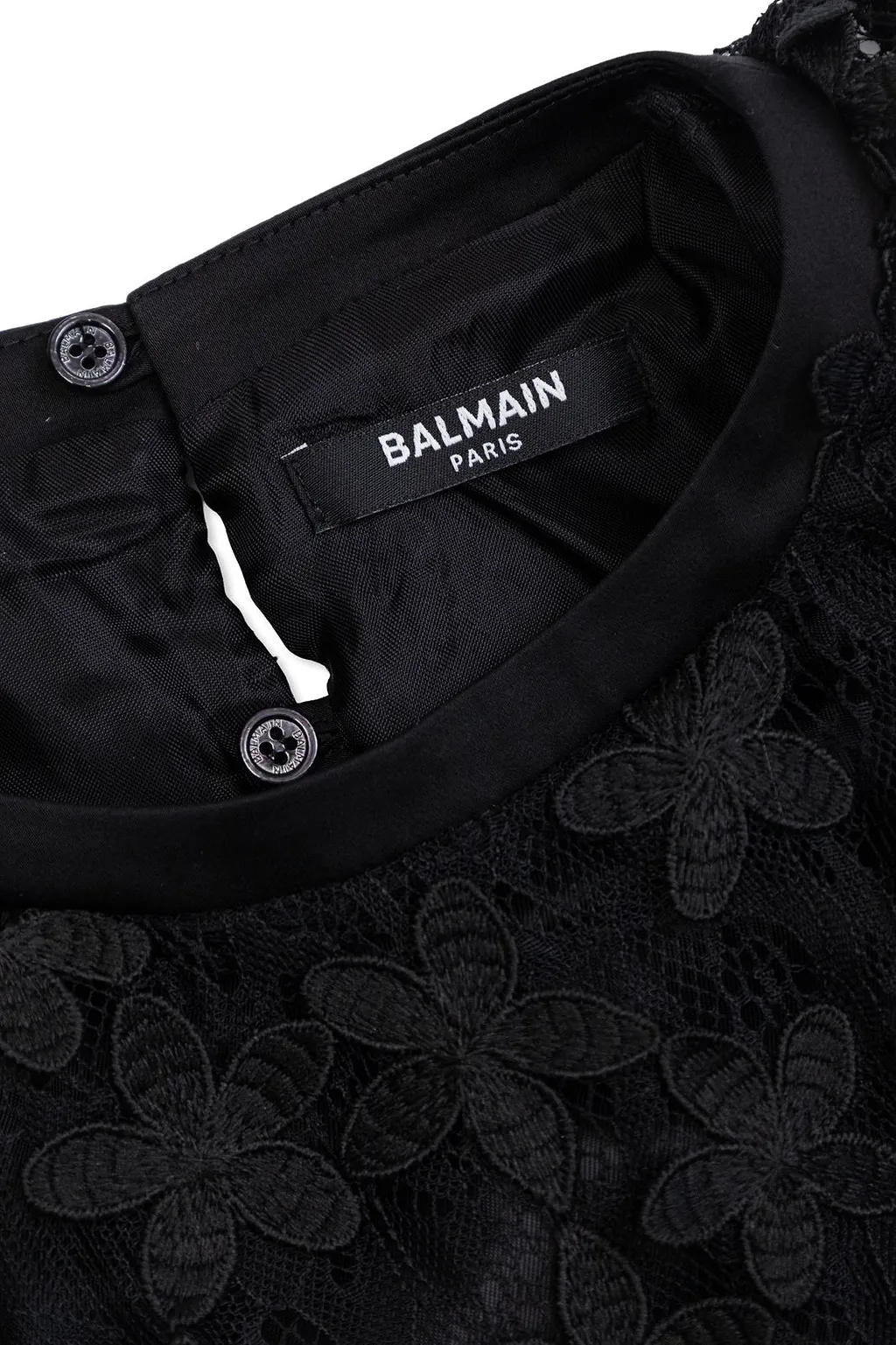 Balmain Kids Floral-Laced Crewneck Dress