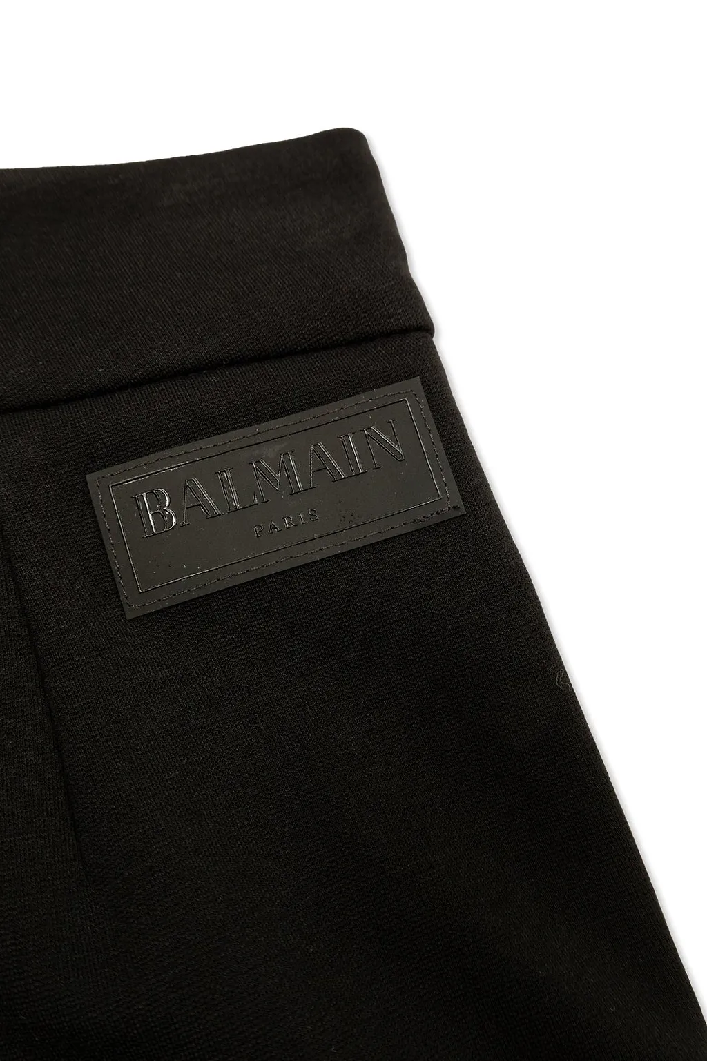 Balmain Kids Logo Patch Button Detailed Shorts