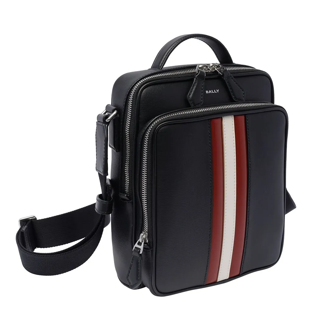 Bally Logo Printed Zip-Up Messenger Bag