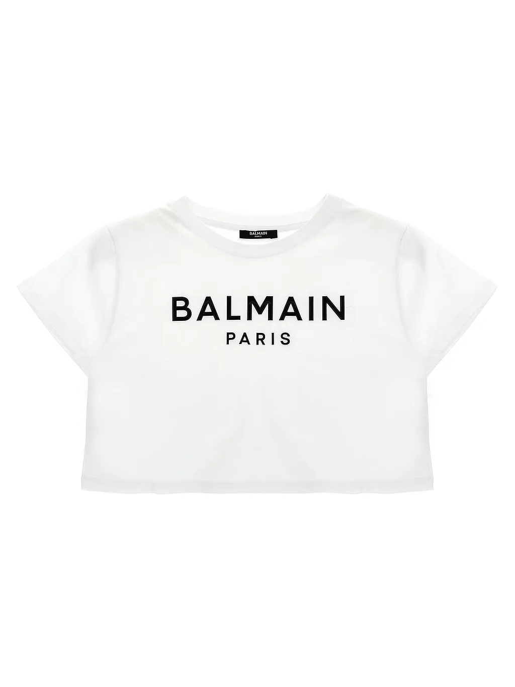 Balmain Kids Logo Printed Cropped T-Shirt