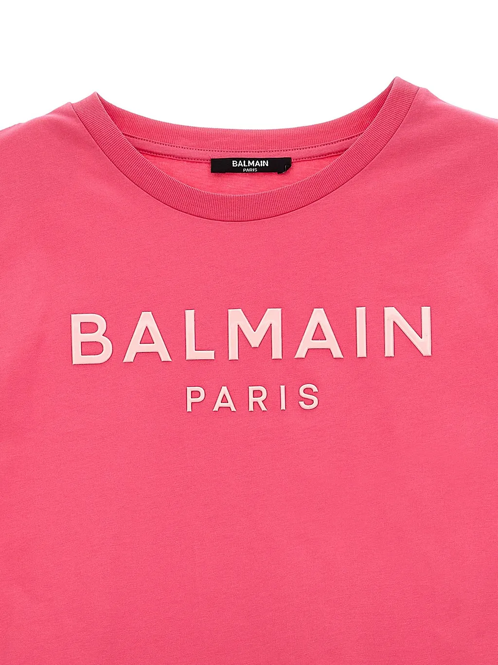 Balmain Kids Logo Printed Cropped T-Shirt