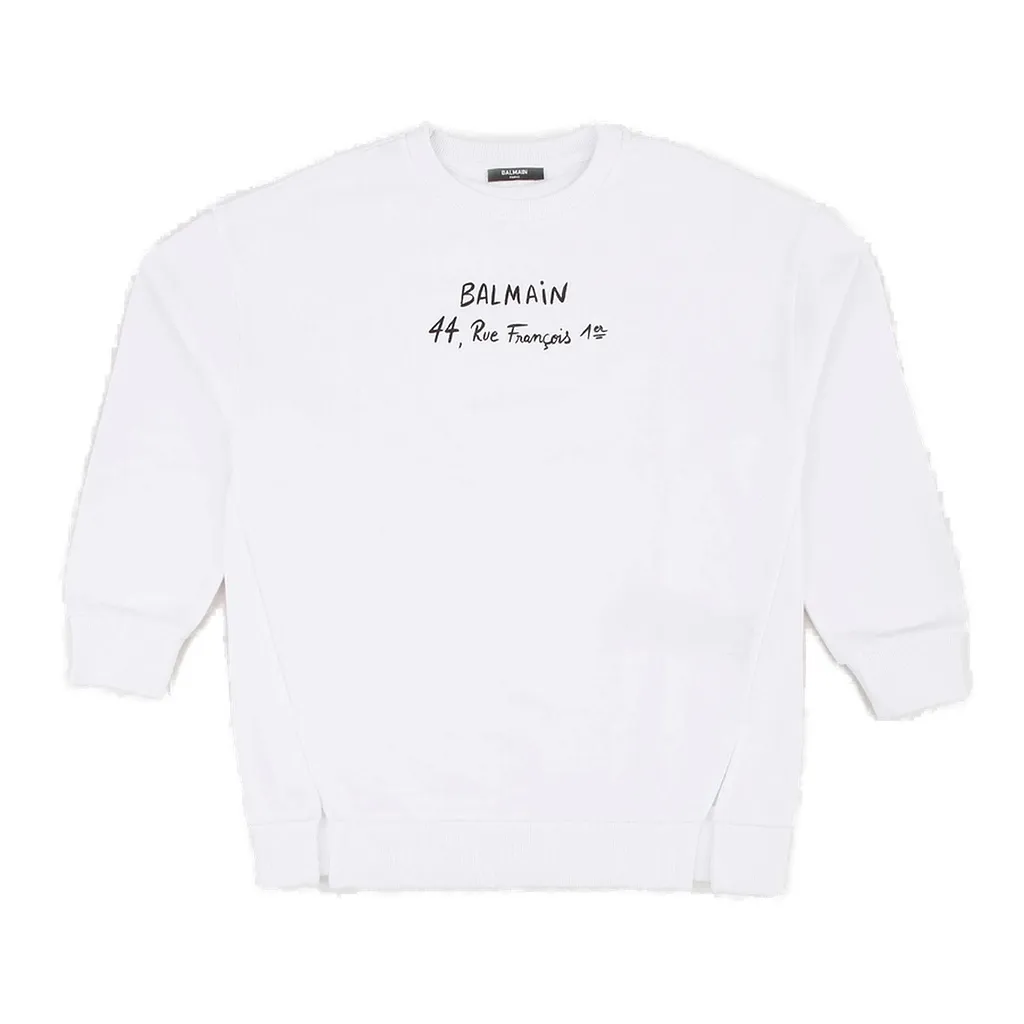 Balmain Kids Logo-Printed Long Sleeved Sweatshirt