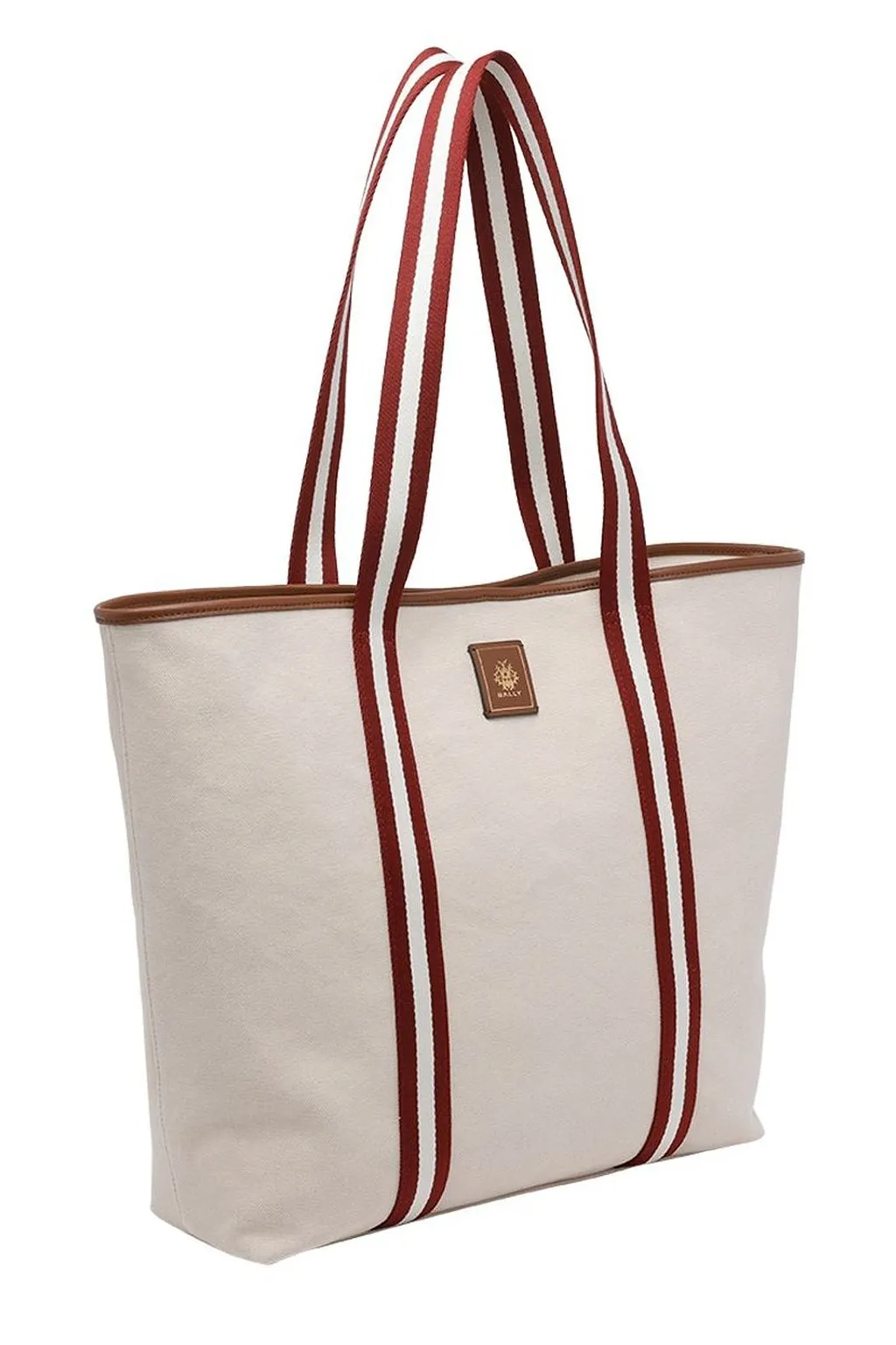 Bally Striped-Panel Top Handle Bag
