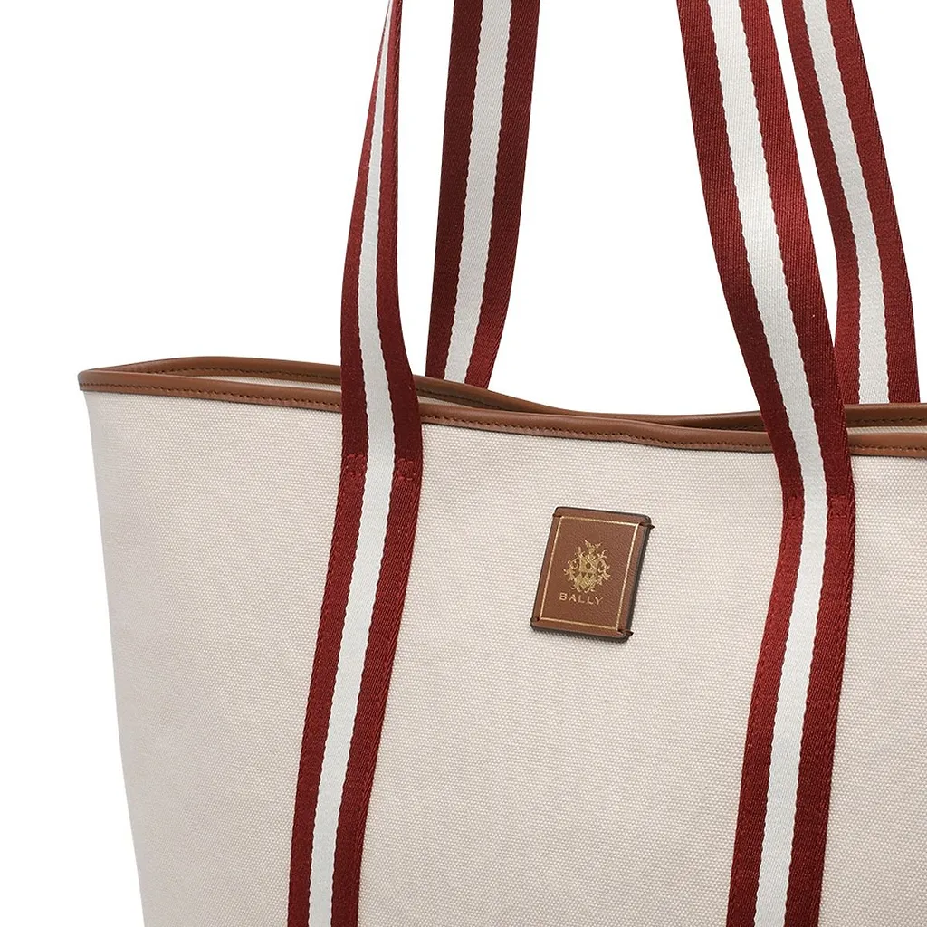 Bally Striped-Panel Top Handle Bag