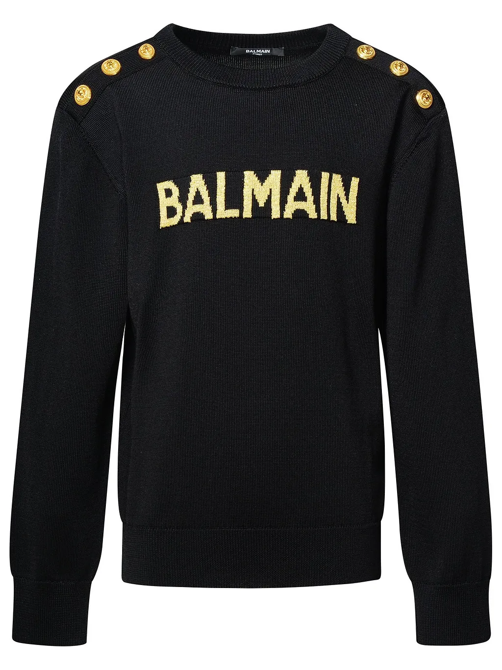 Balmain Kids Lurex Logo Knitted Jumper