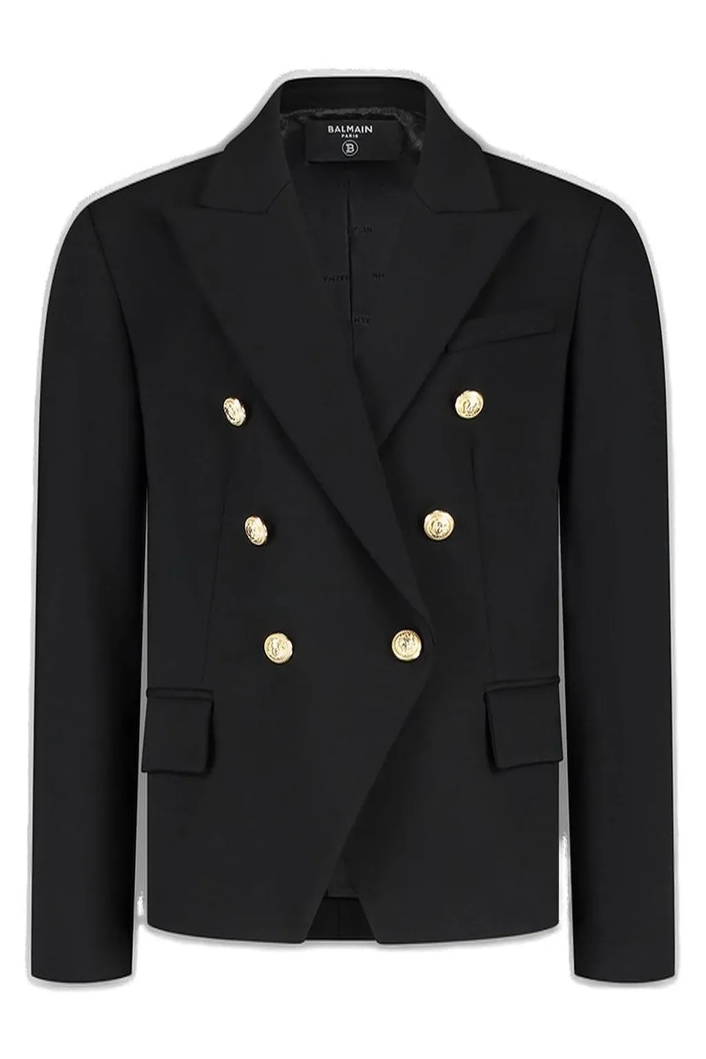 Balmain Kids Long Sleeved Double Breasted Jacket