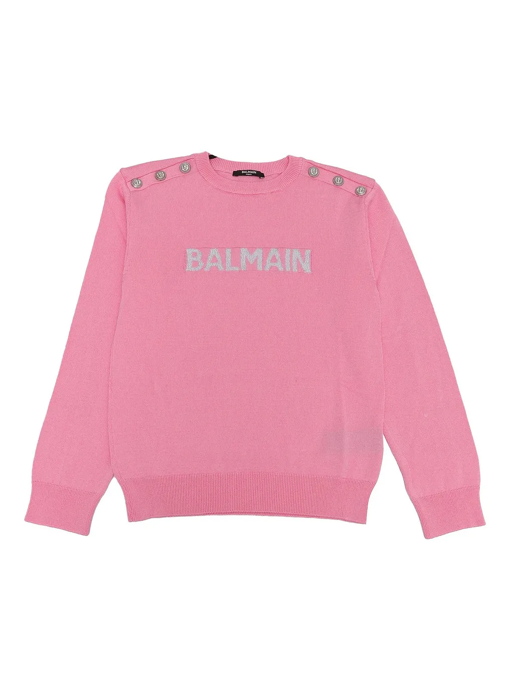 Balmain Kids Lurex Logo Knitted Jumper