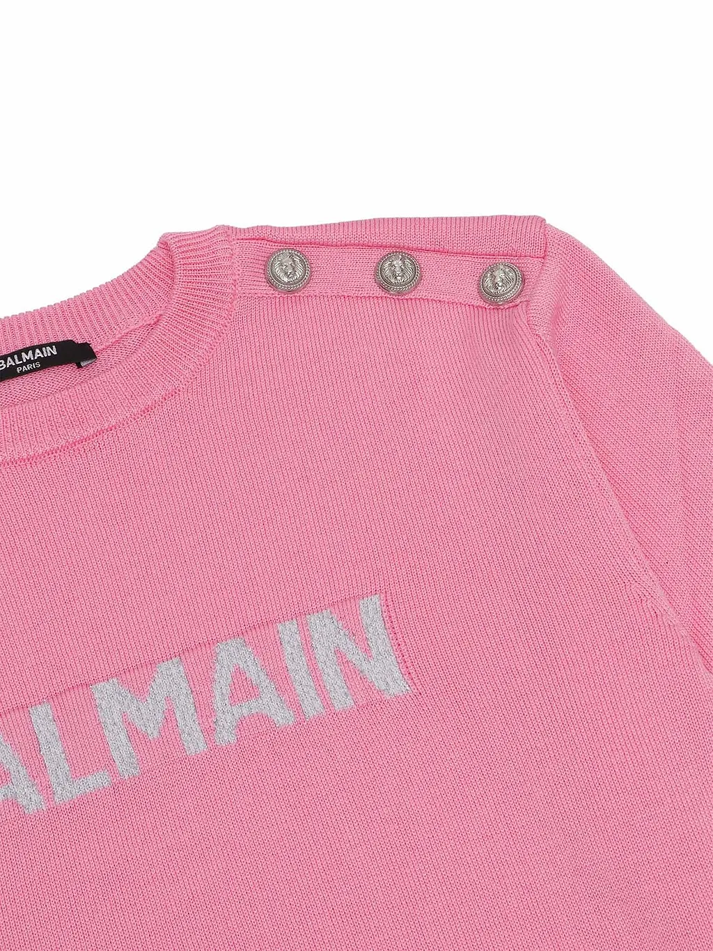 Balmain Kids Lurex Logo Knitted Jumper