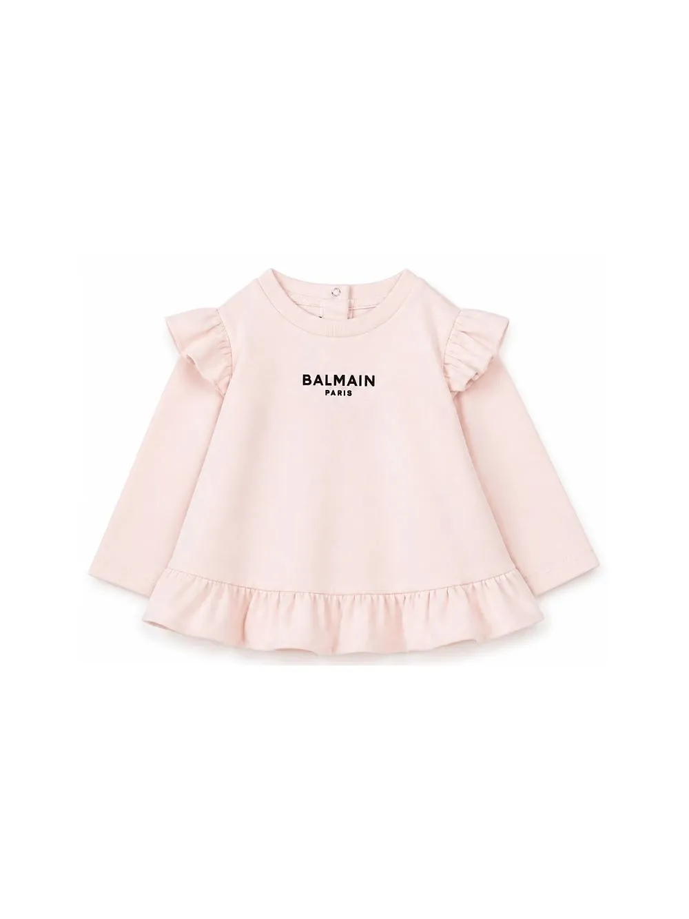 Balmain Kids Ruffled Trim Crewneck Blouse