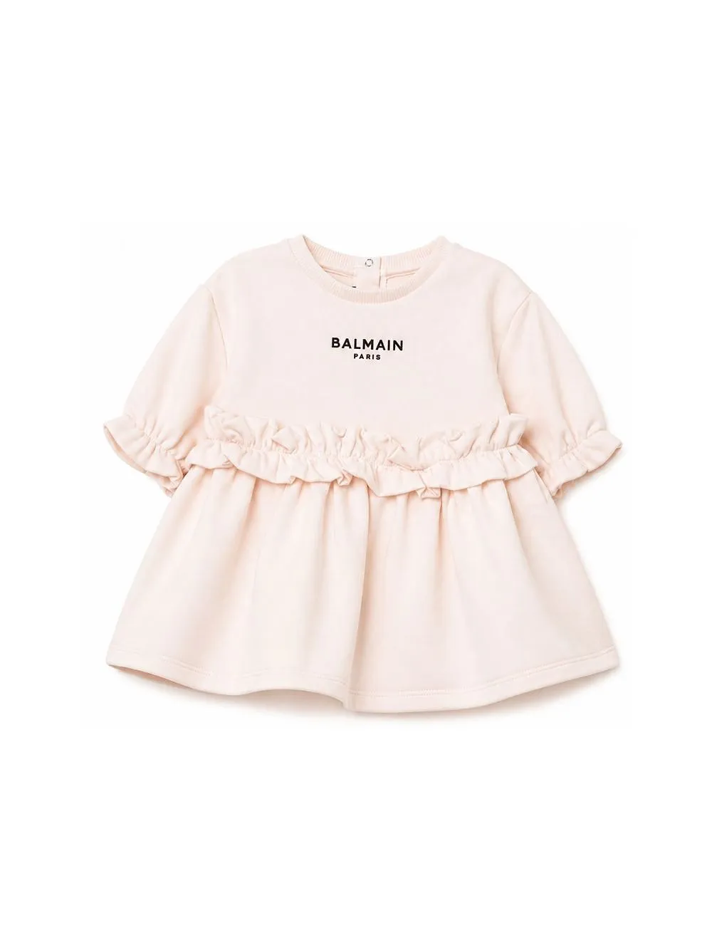Balmain Kids Ruffled Trim Crewneck Dress