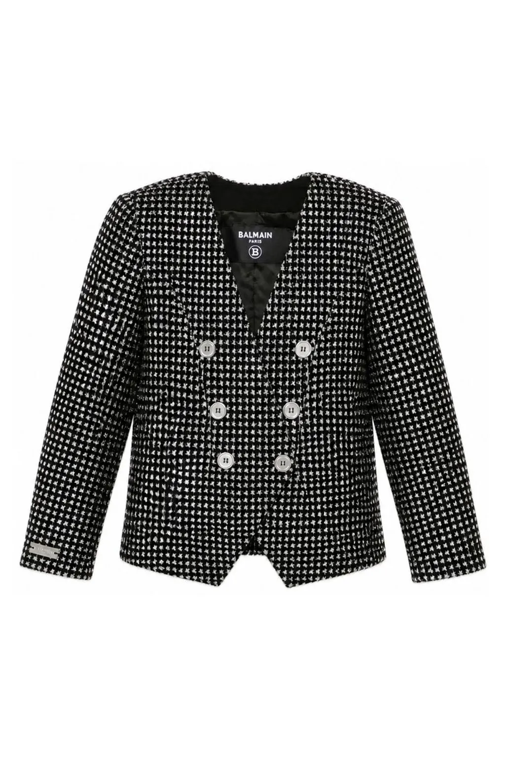 Balmain Kids Sequin Emebllished Straight Hem Jacket