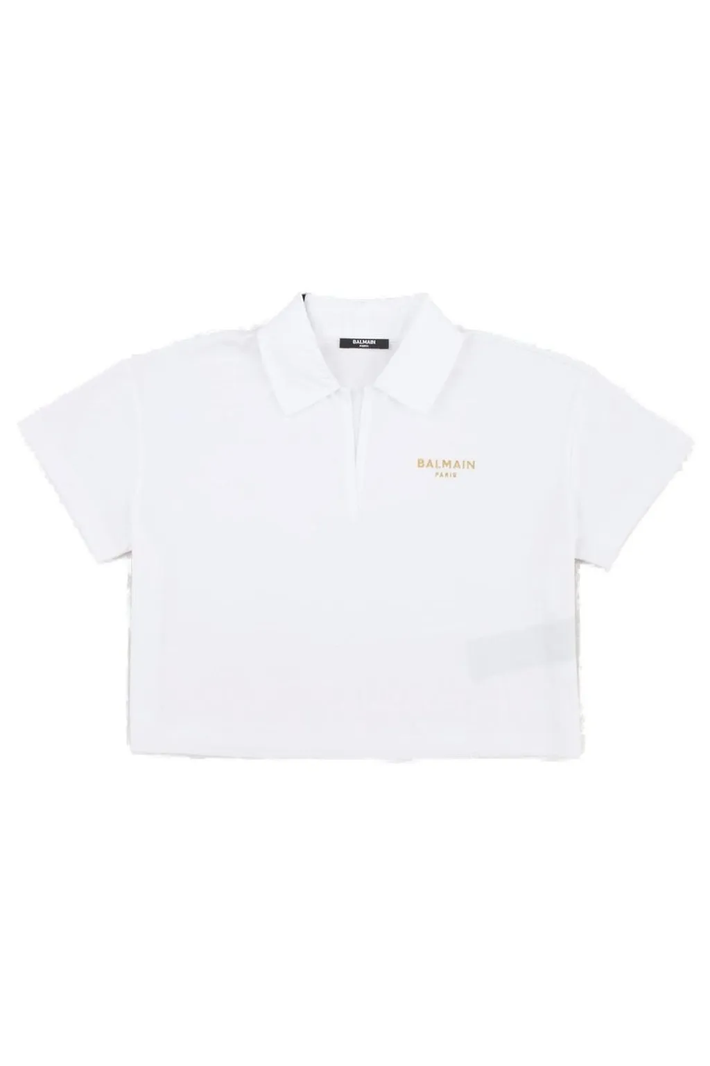 Balmain Kids Short-Sleeved Cropped Polo Top