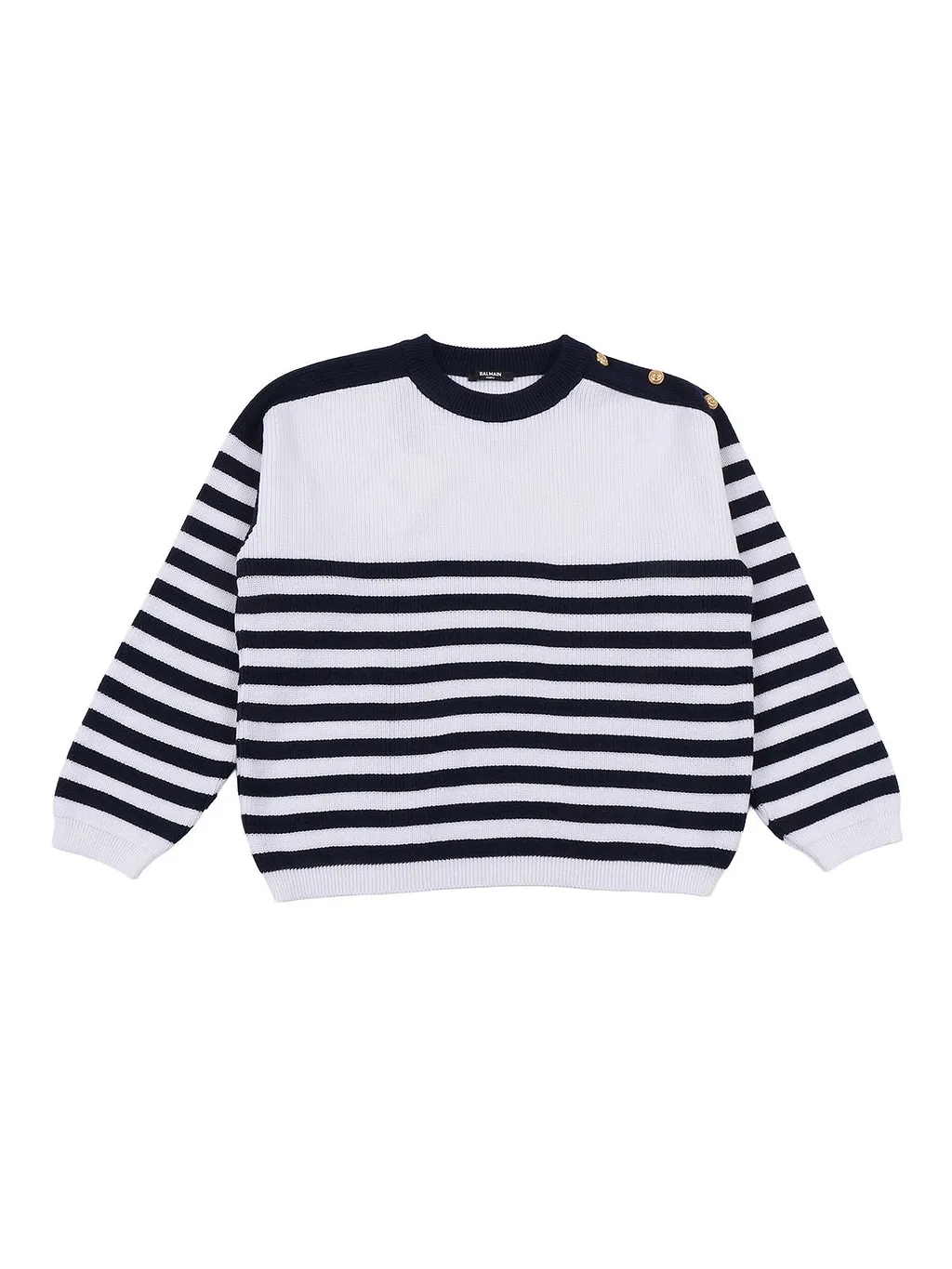 Balmain Kids Striped Crewneck Jumper