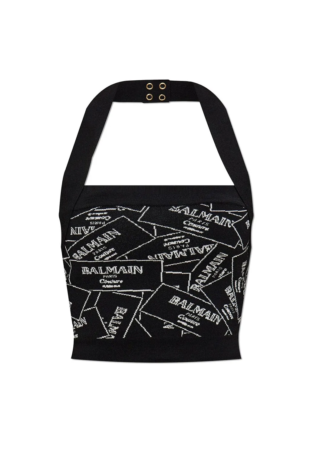 Balmain Logo Detailed Cropped Top