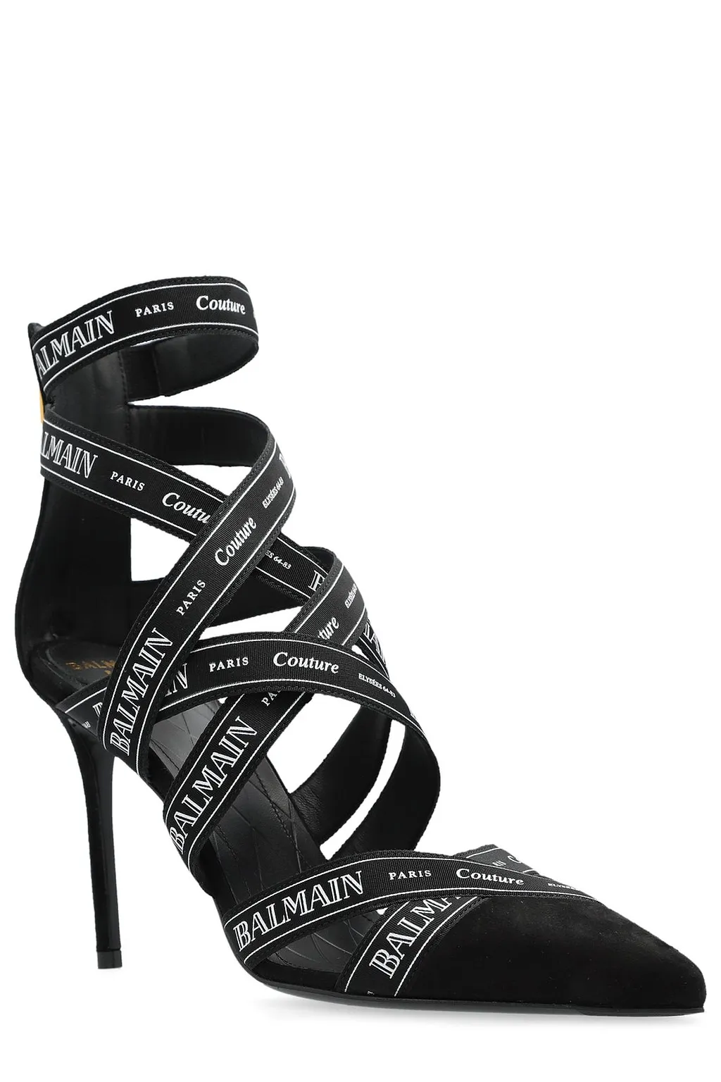 Balmain Couture Ribbon Crossover Strap Pumps