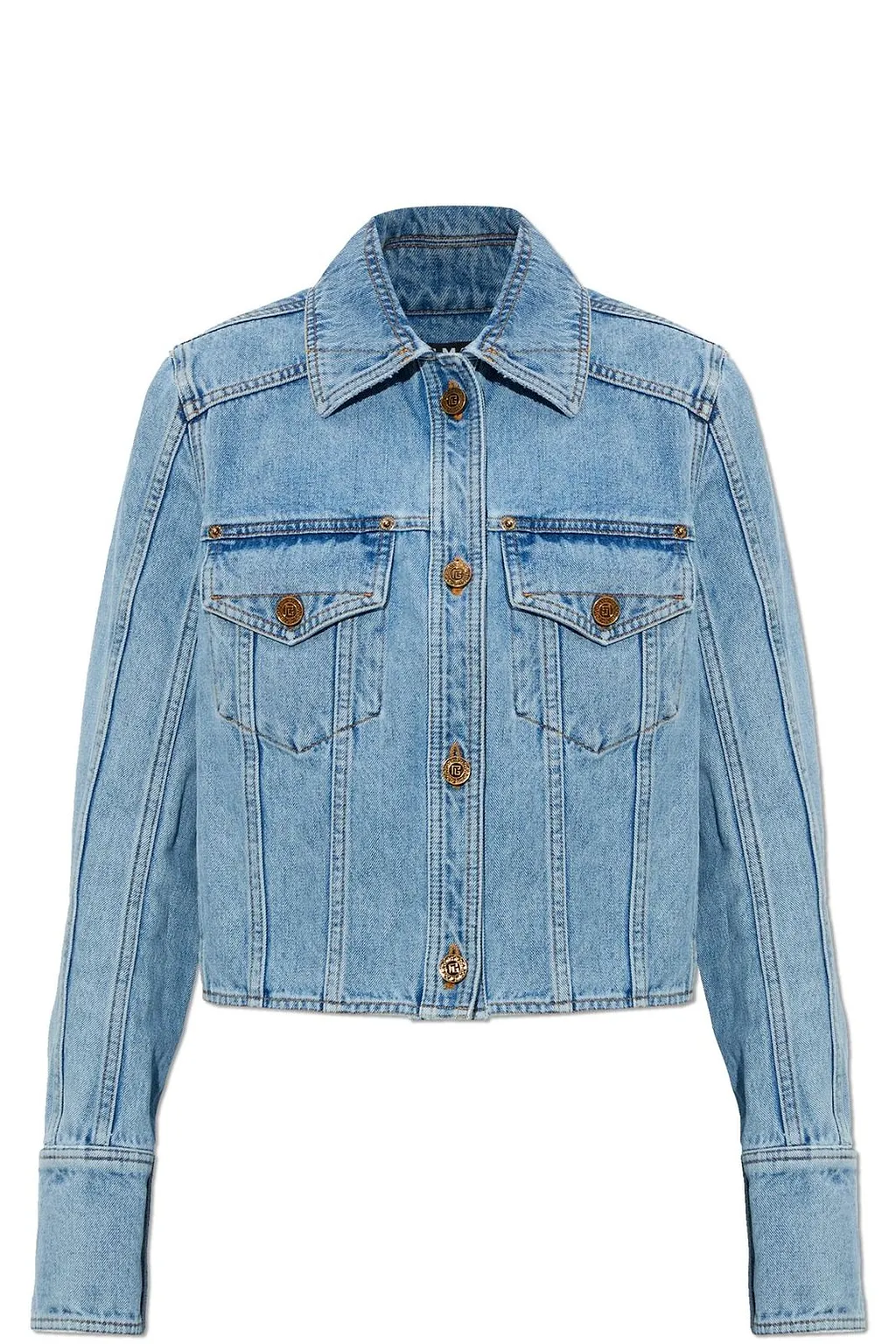 Balmain Cropped Denim Jacket