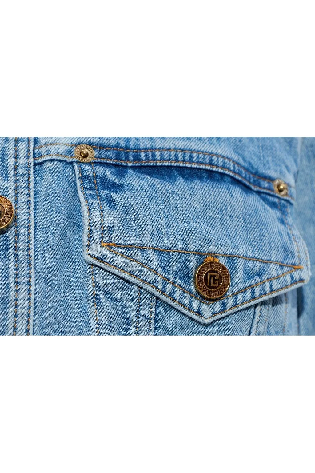 Balmain Cropped Denim Jacket
