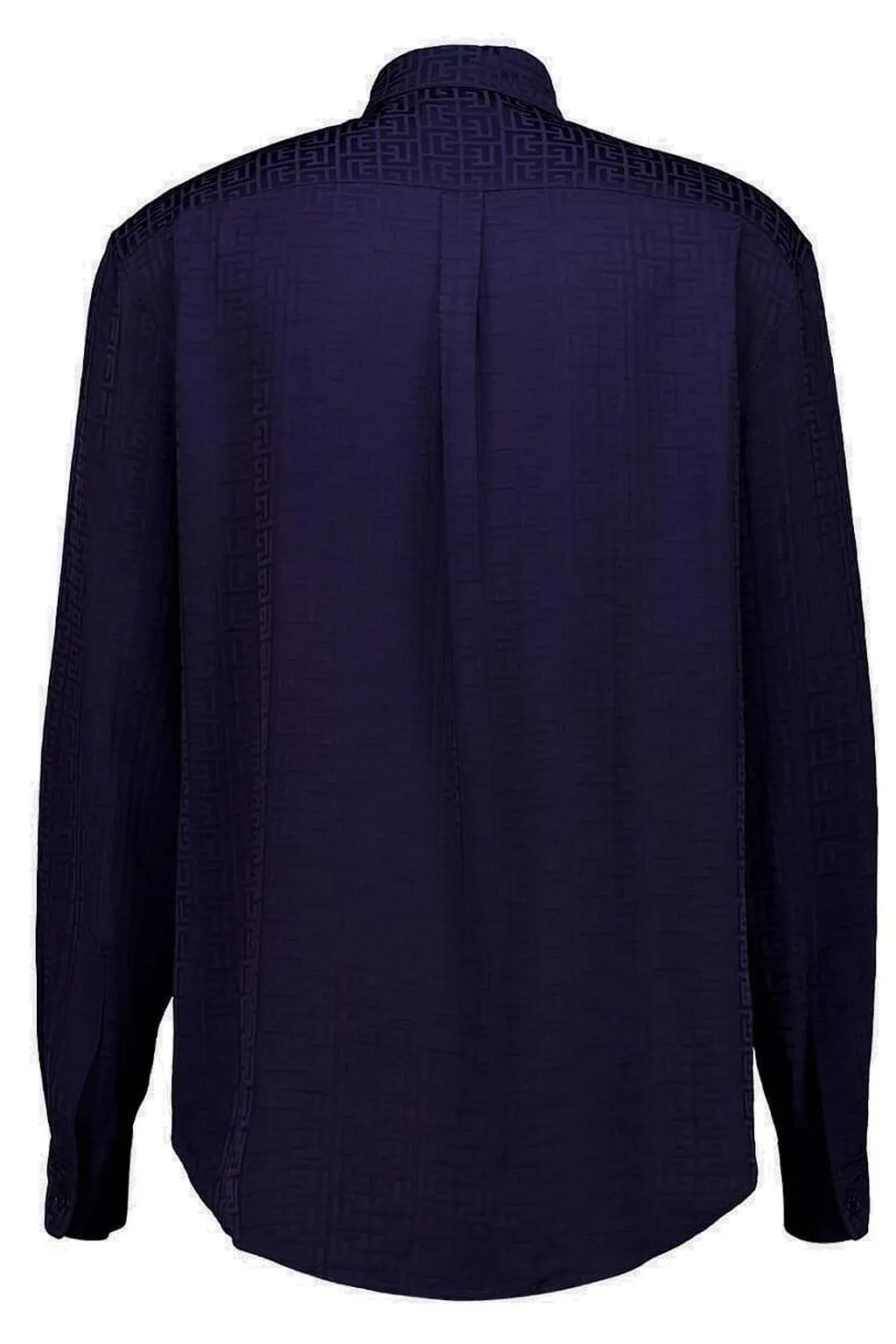 Balmain Monogram Long-Sleeve Jacquard Shirt