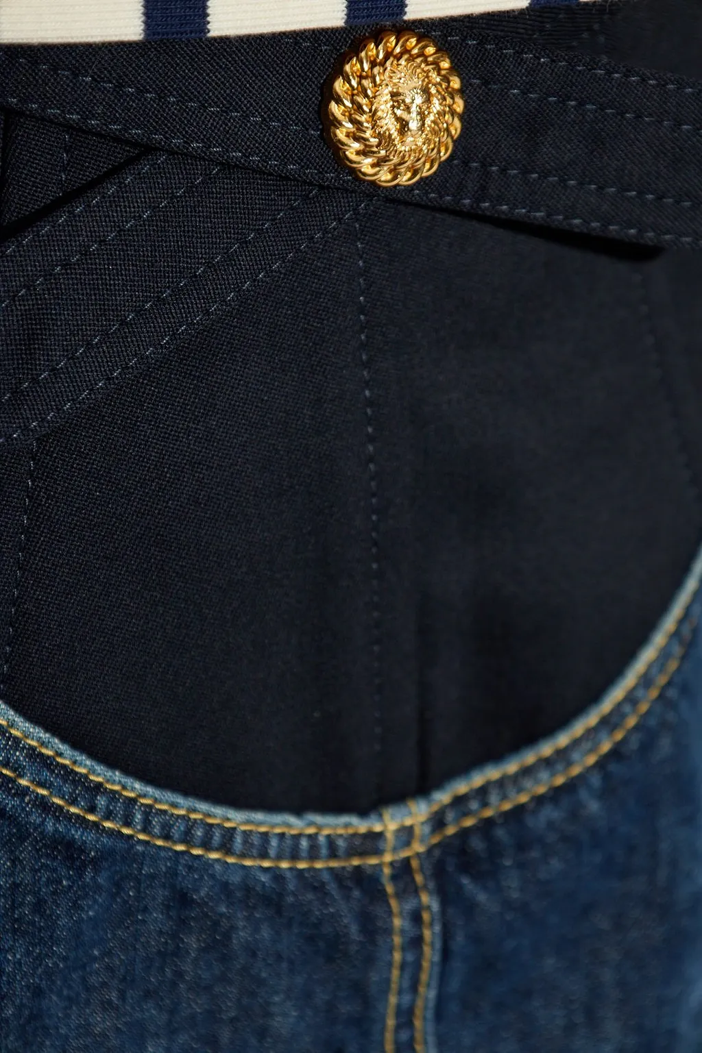 Balmain Panelled Denim Skirt