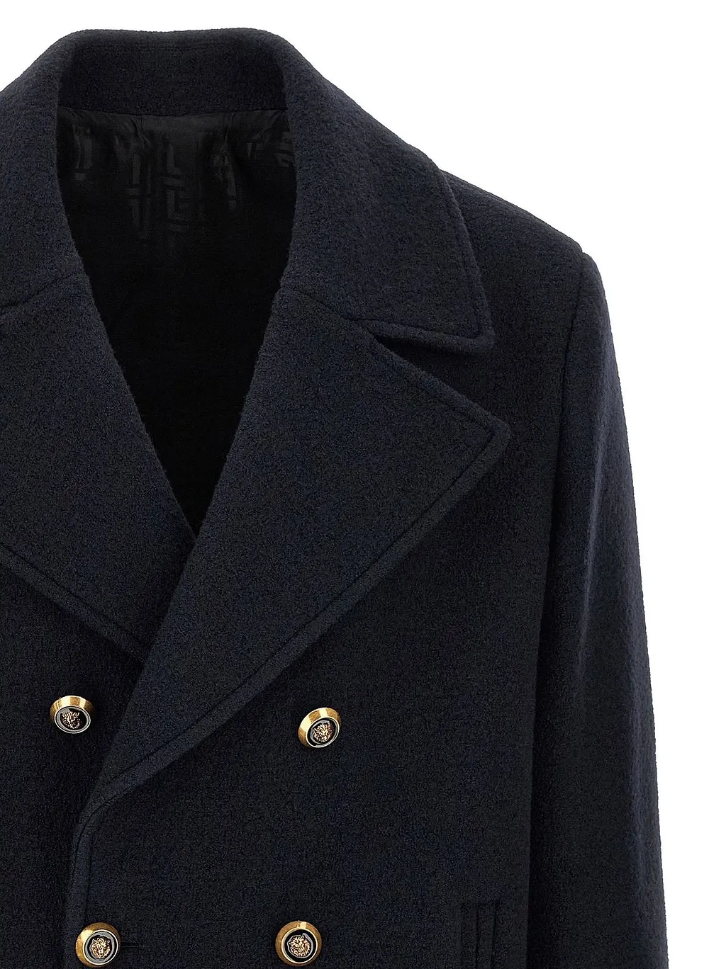 Balmain Double Breasted Button-Up Peacoat