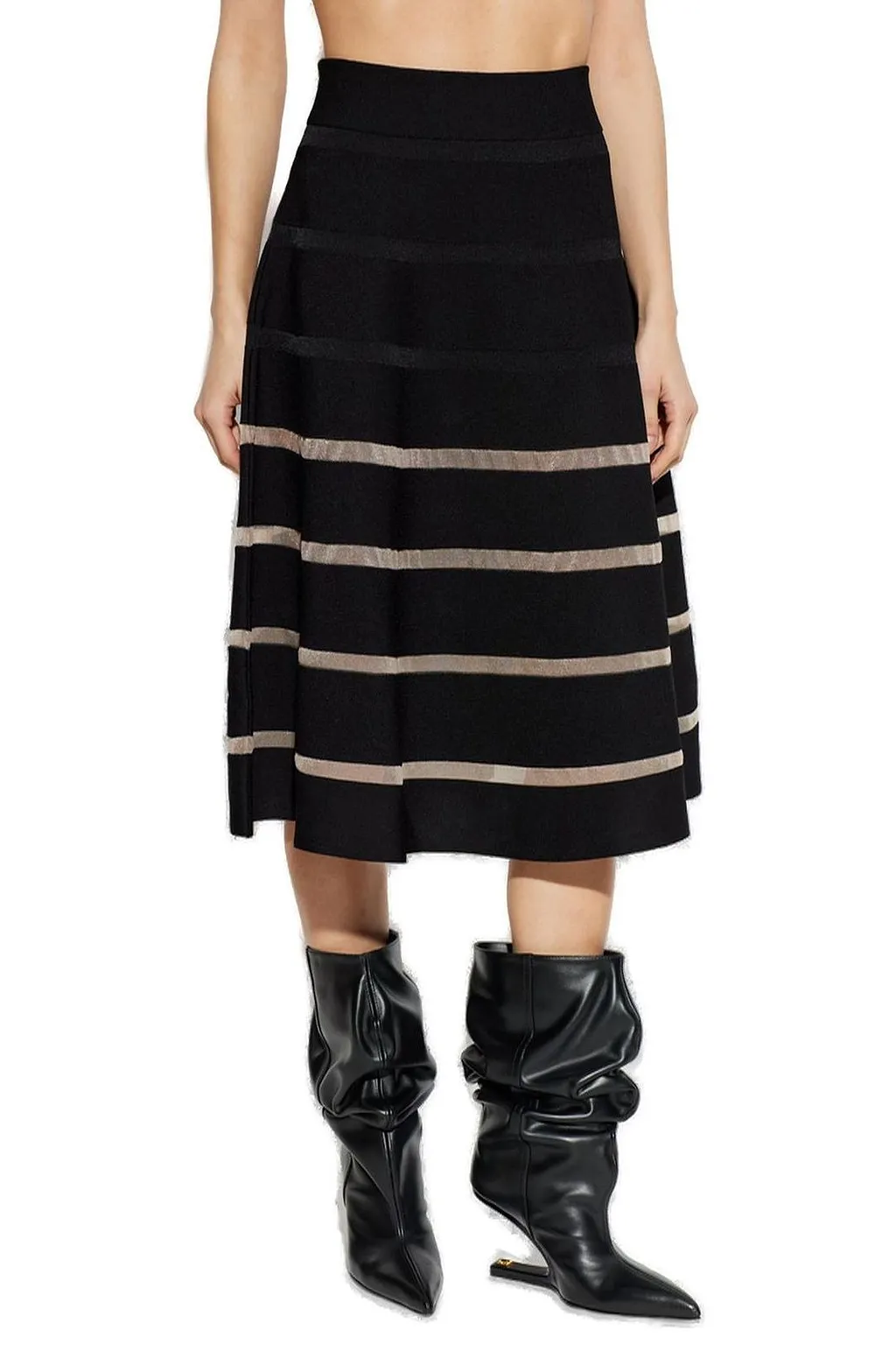 Balmain Panelled Flared Skirt