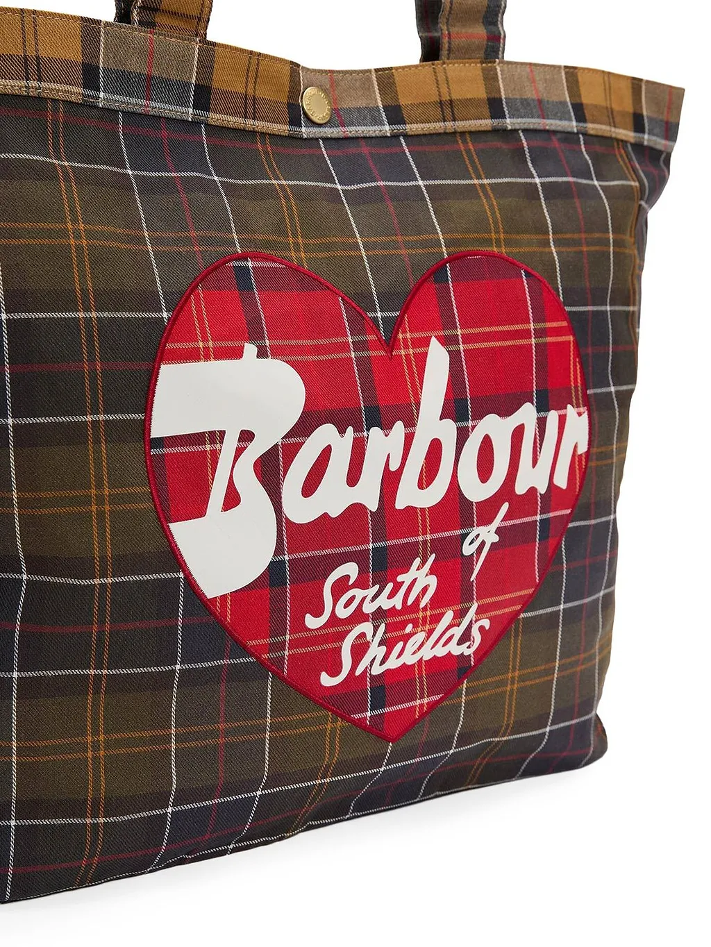 Barbour Heart Logo Check Tote Bag