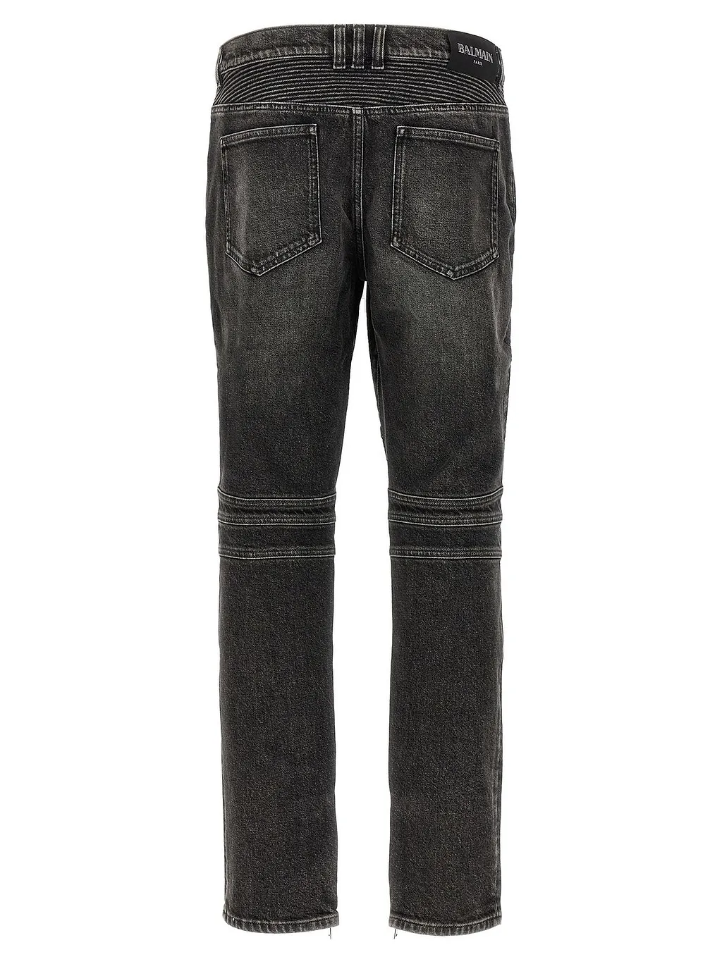 Balmain Logo Patch Slim-Fit Biker Jeans