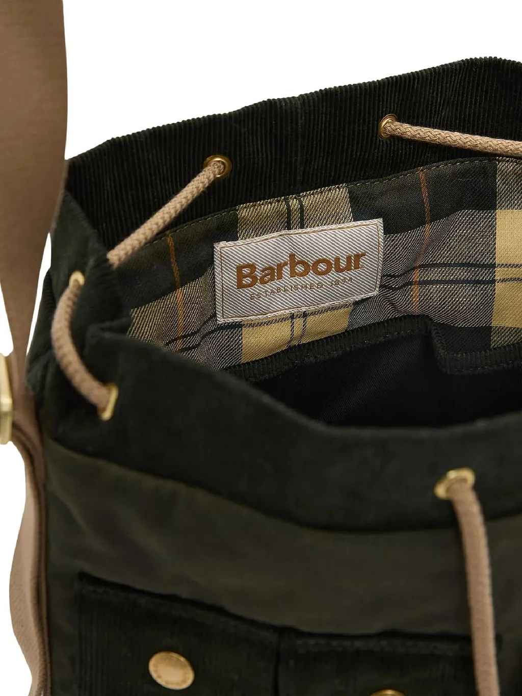 Barbour Logo Embroidered Drawstring Tote Bag