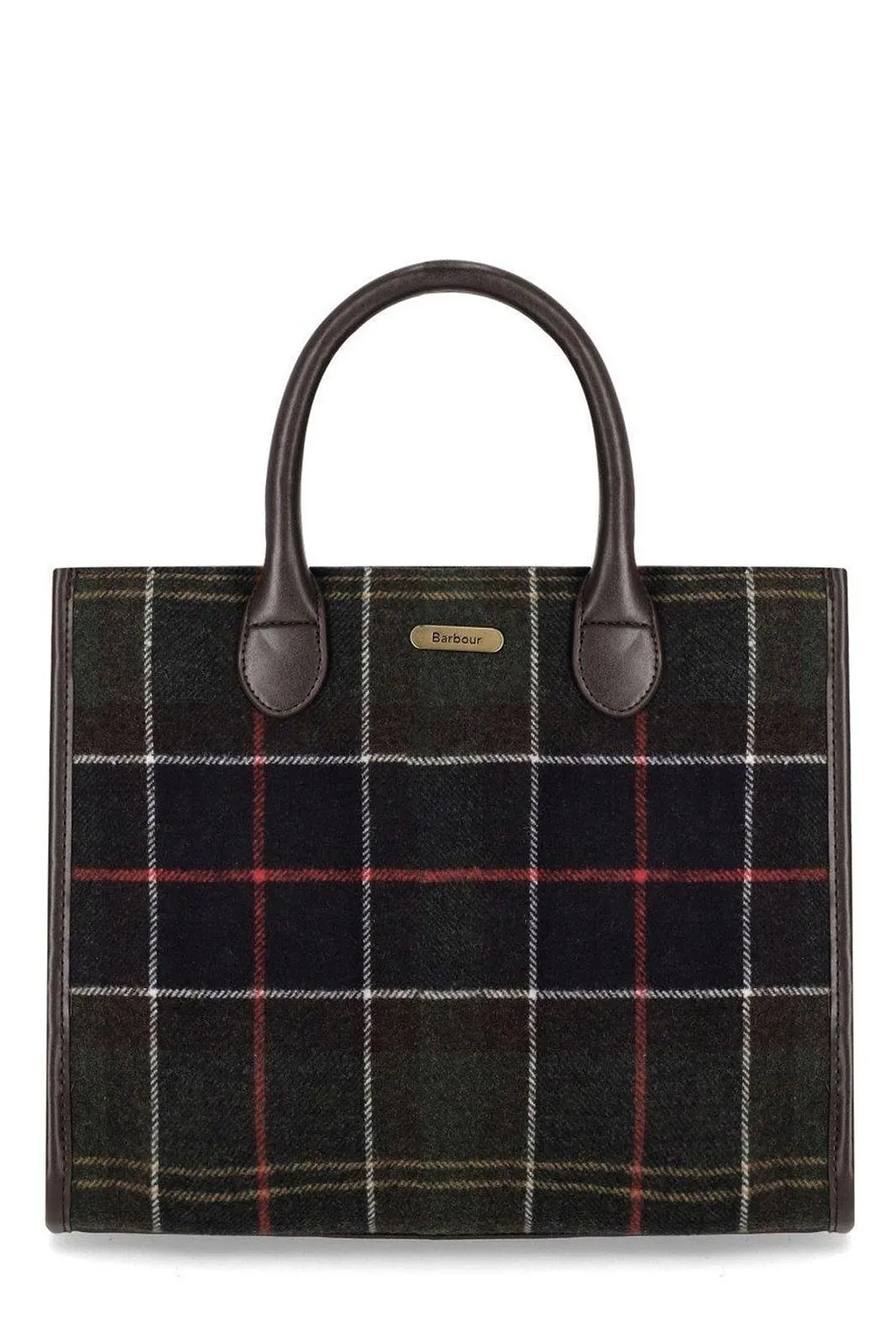 Barbour Logo-Patch Checked Tote Bag