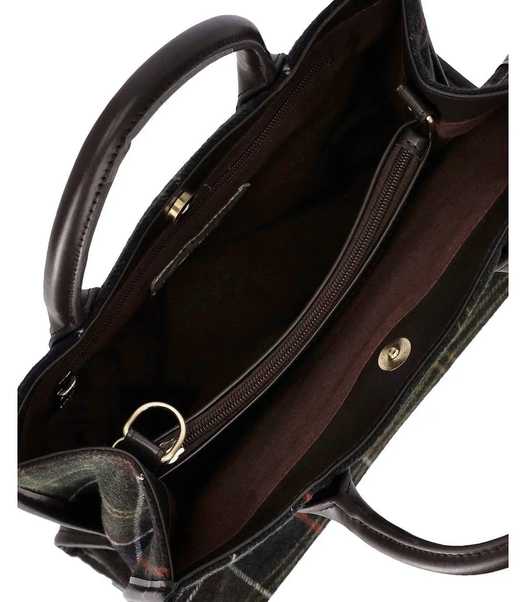 Barbour Logo-Patch Checked Tote Bag