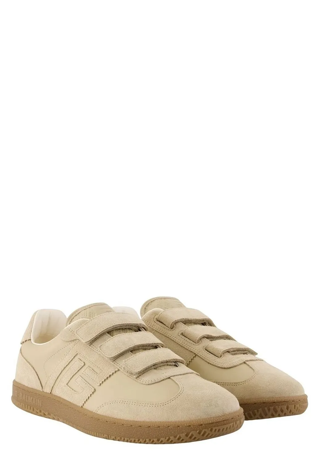 Balmain Swan Scratch Strap Low-Top Sneakers