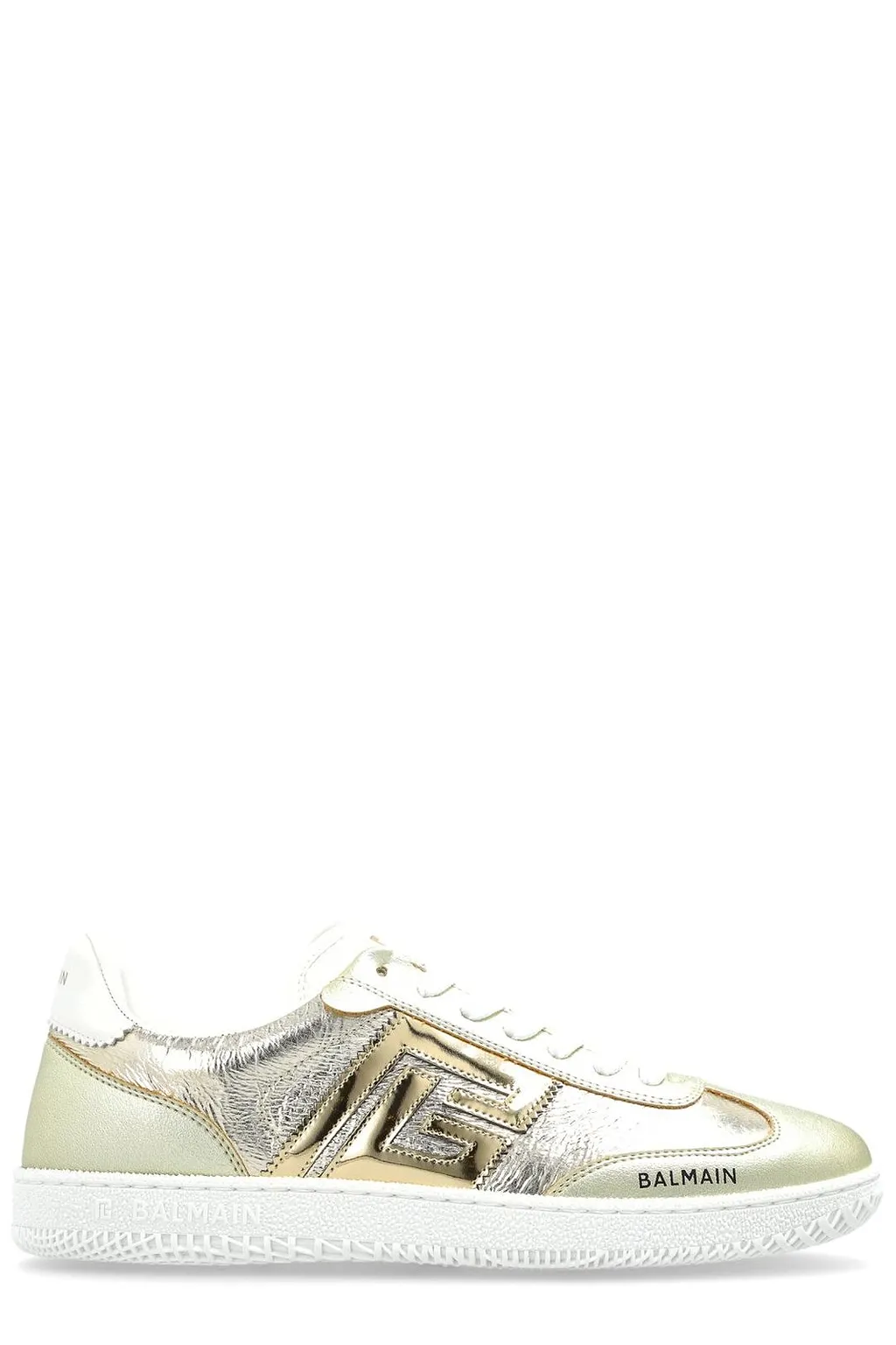 Balmain Swan Metallic Low-Top Sneakers