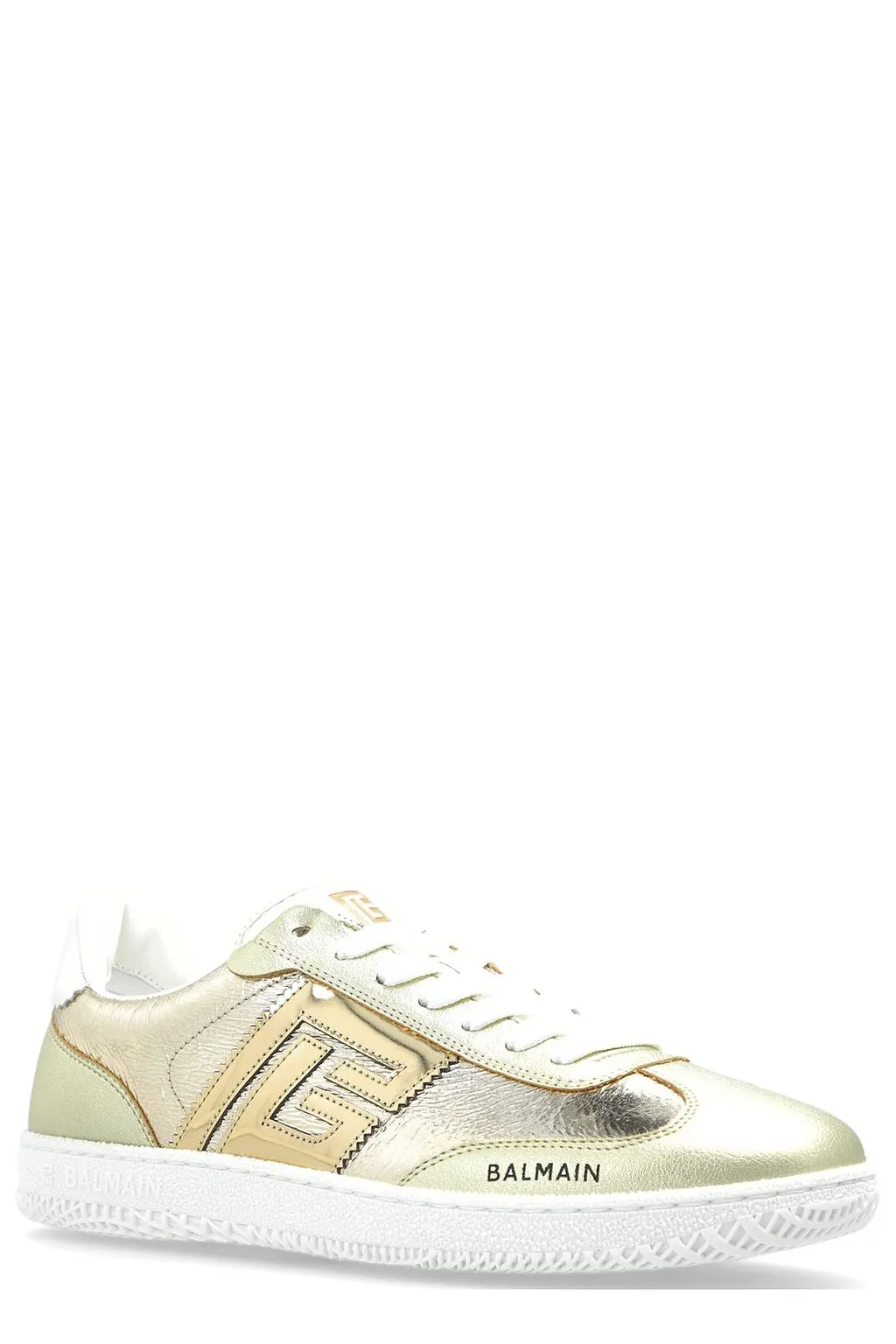 Balmain Swan Metallic Low-Top Sneakers