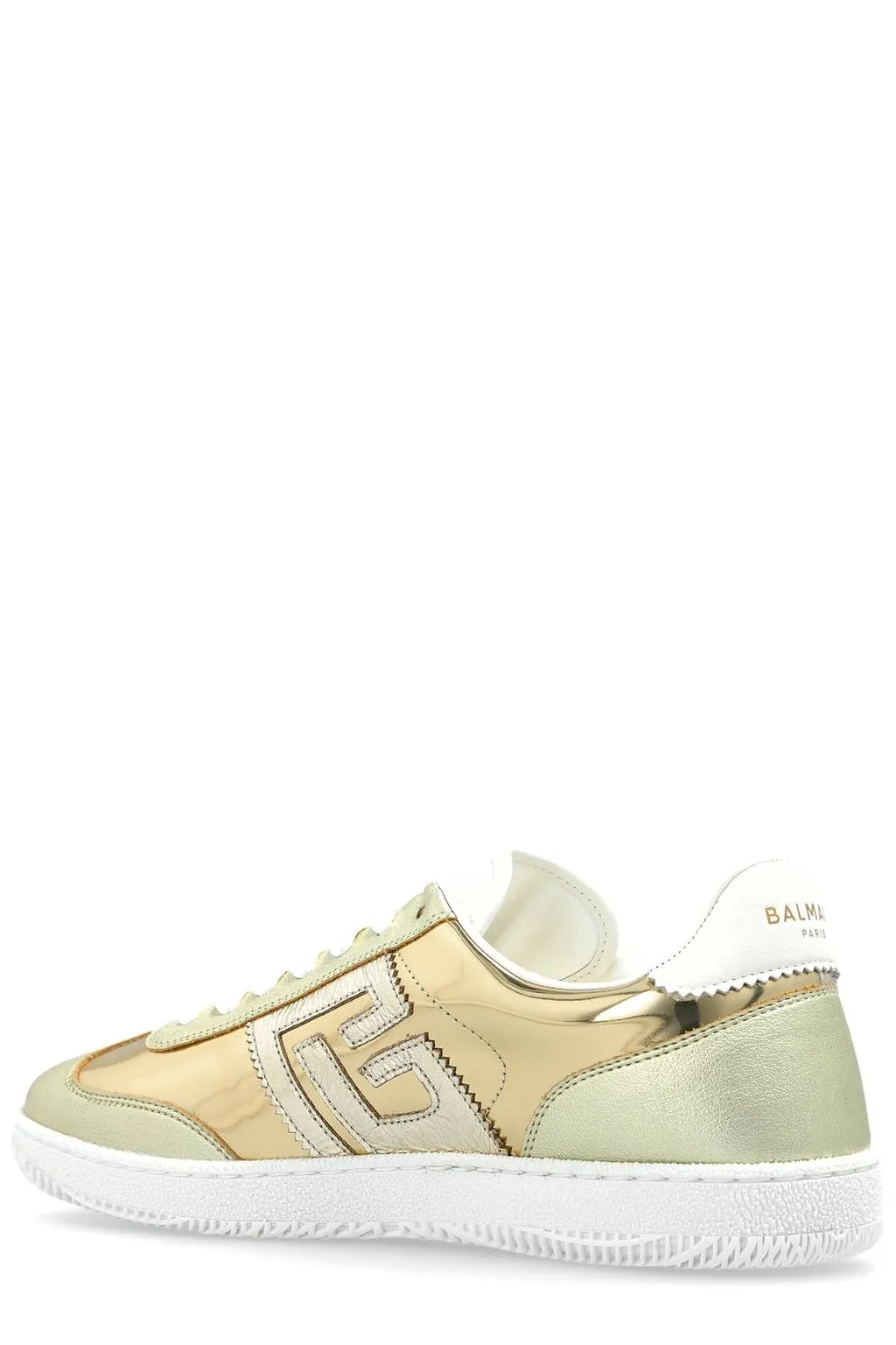 Balmain Swan Metallic Low-Top Sneakers