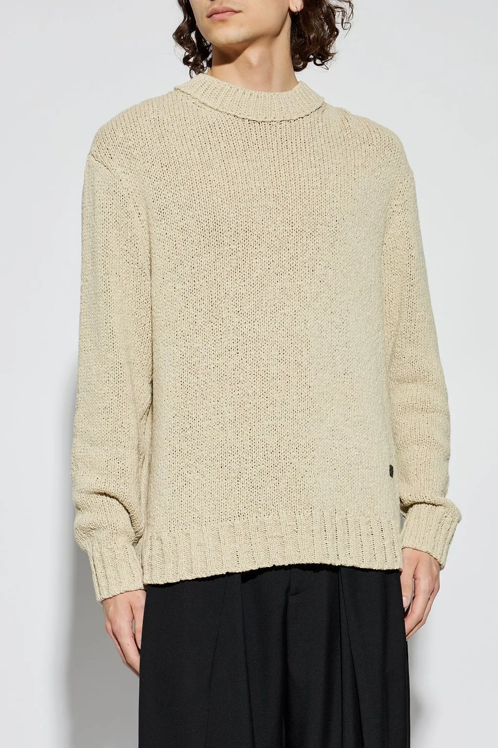 Balmain Textured Crew Neck Knitted Sweater