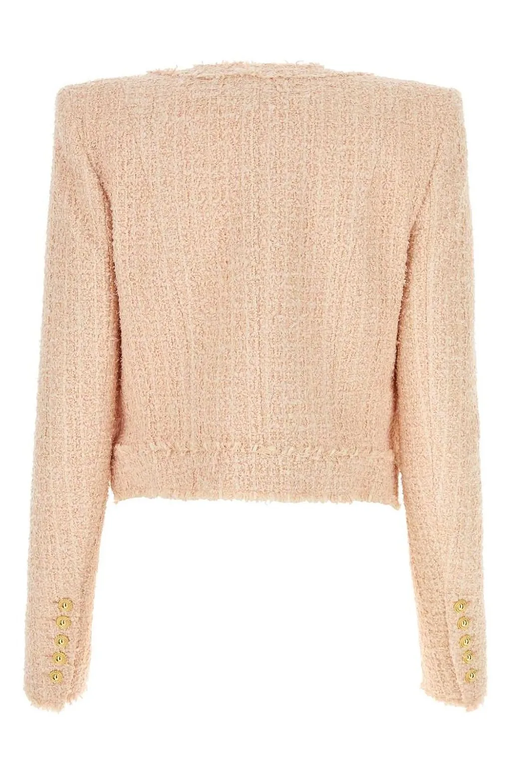 Balmain Frayed Hem Cropped Jacket