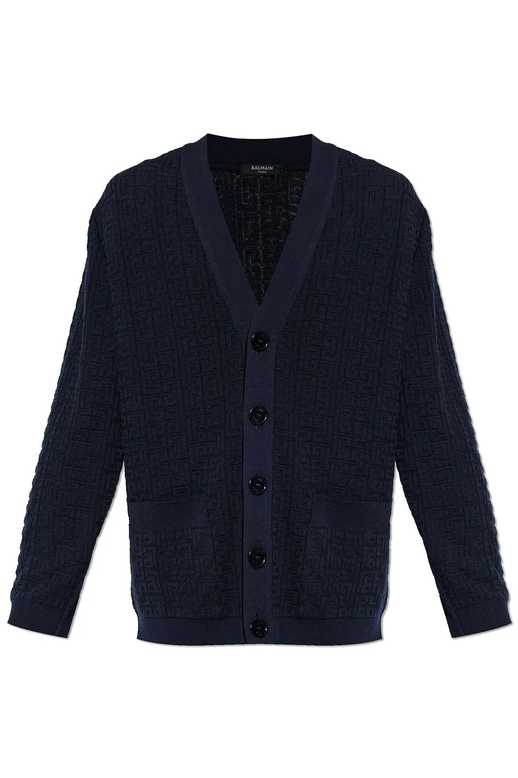 Balmain V-Neck Monogram Cardigan