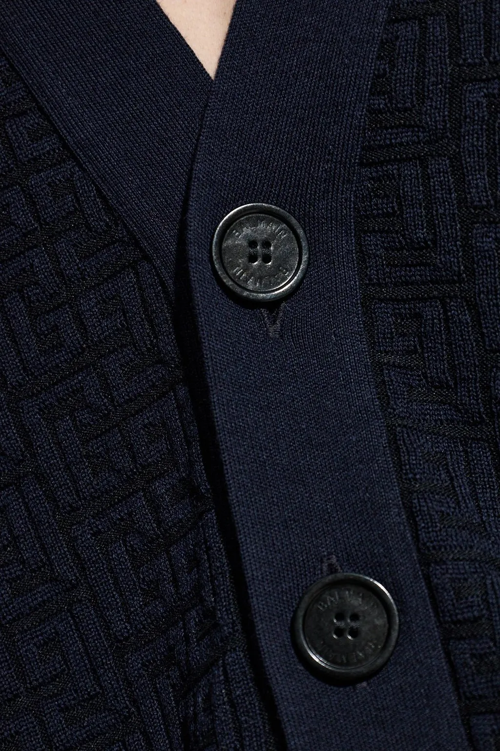 Balmain V-Neck Monogram Cardigan
