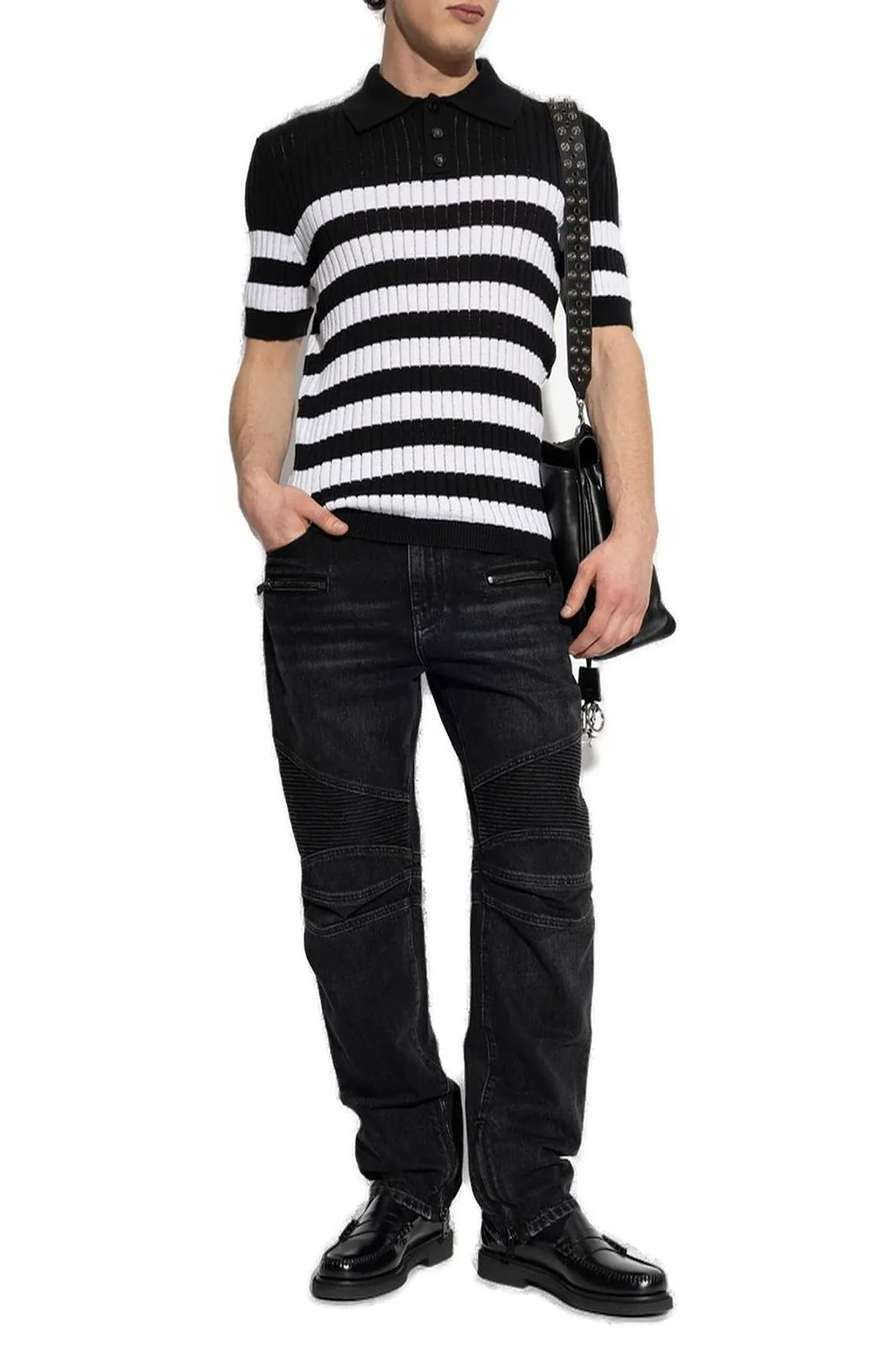 Balmain Vintage Denim Biker Jeans