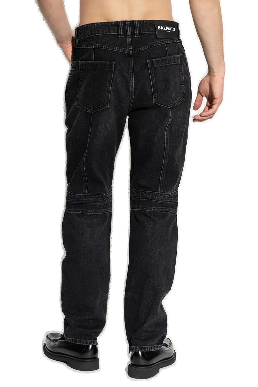 Balmain Vintage Denim Biker Jeans