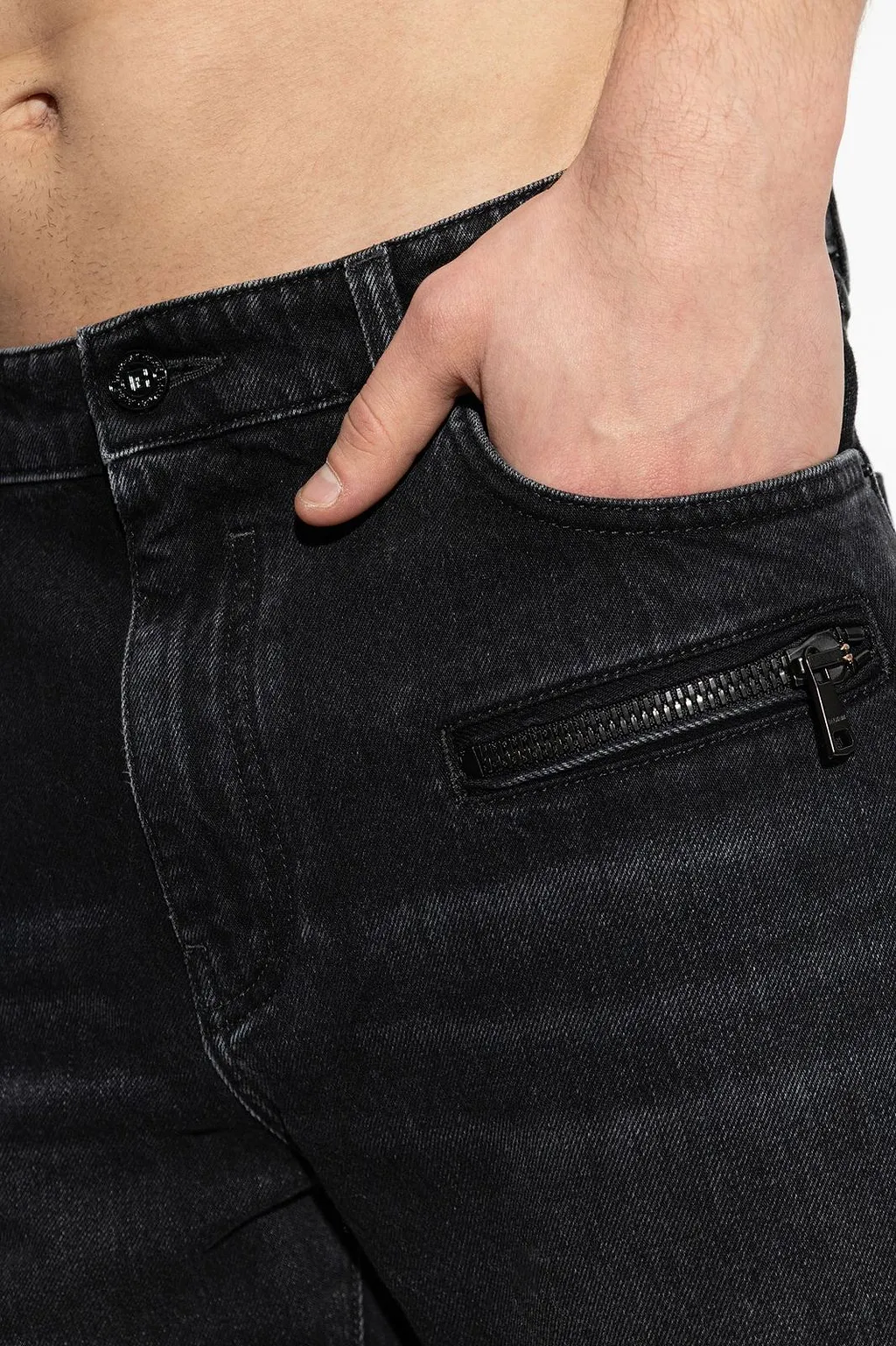 Balmain Vintage Denim Biker Jeans