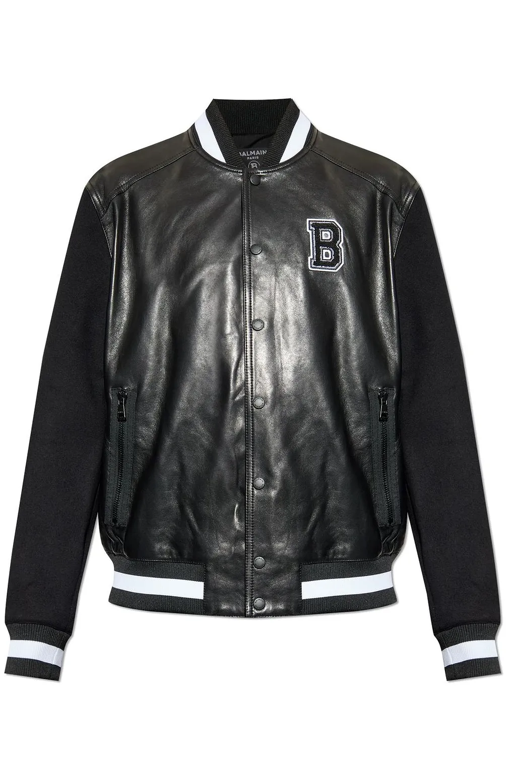 Balmain Varsity Leather Bomber Jacket