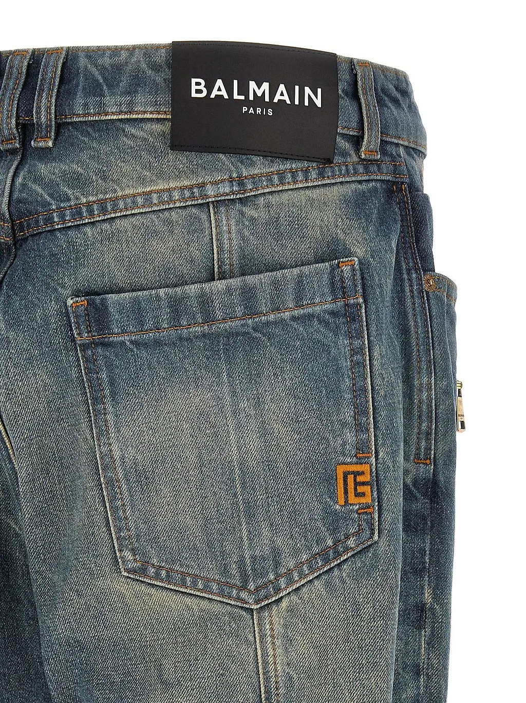 Balmain Vintage Denim Biker Jeans